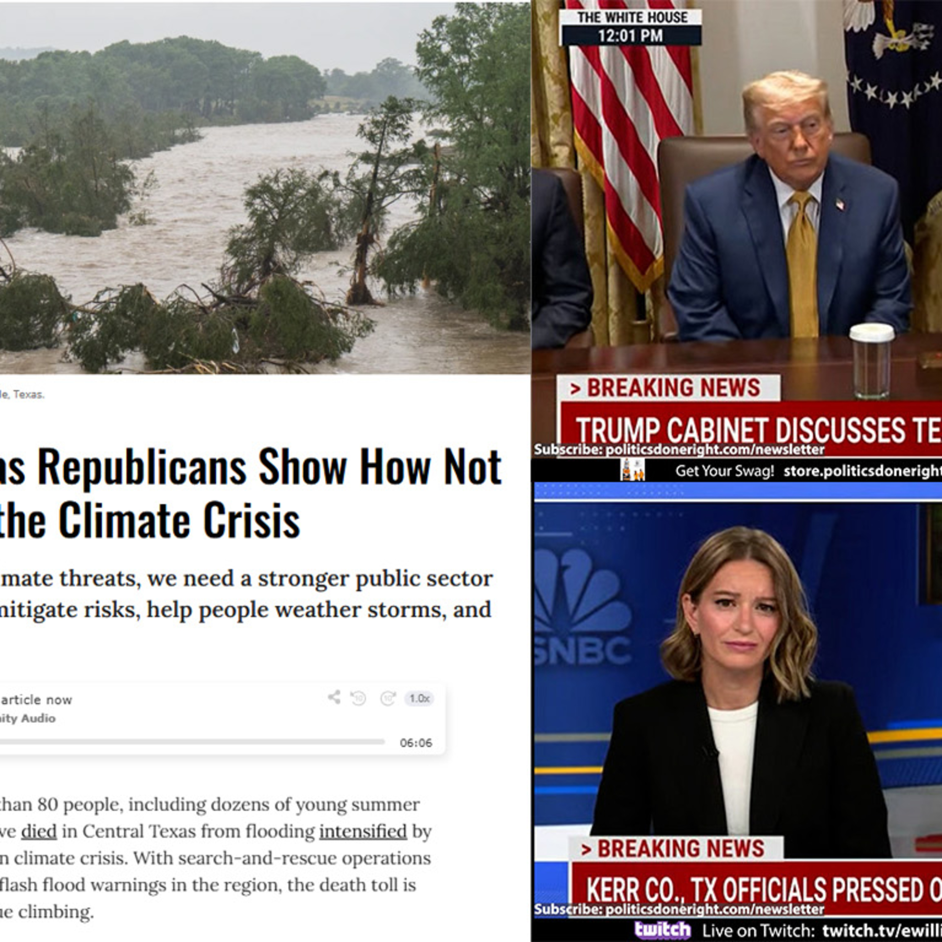 Trump lies about tariffs again. Kerrville mayor calls out Texas. GOP gaming climate crisis.