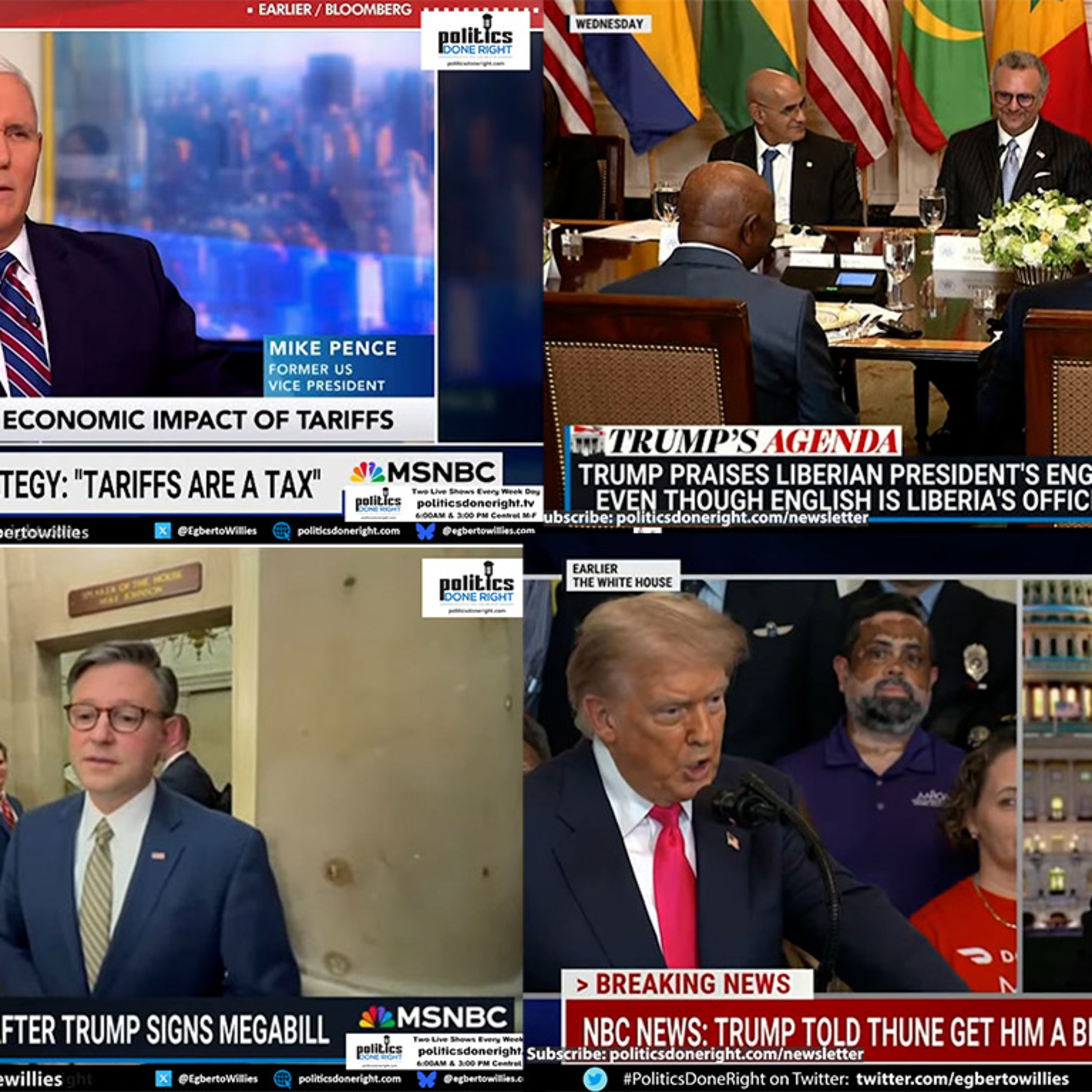 A dumb president is dangerous. Mike Pence slams Trump on tariffs. Speaker Johnson's delusion.