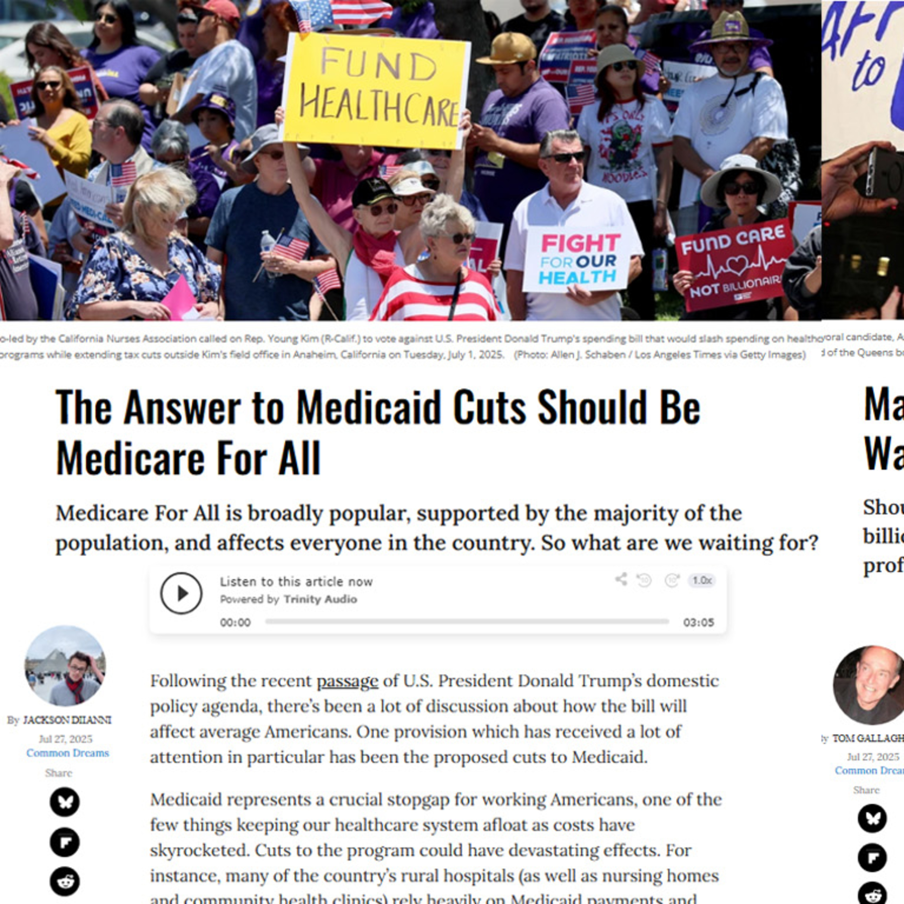 Mamdani is the fight progressives are waiting for. The answer to Medicaid cost is Medicare for All.