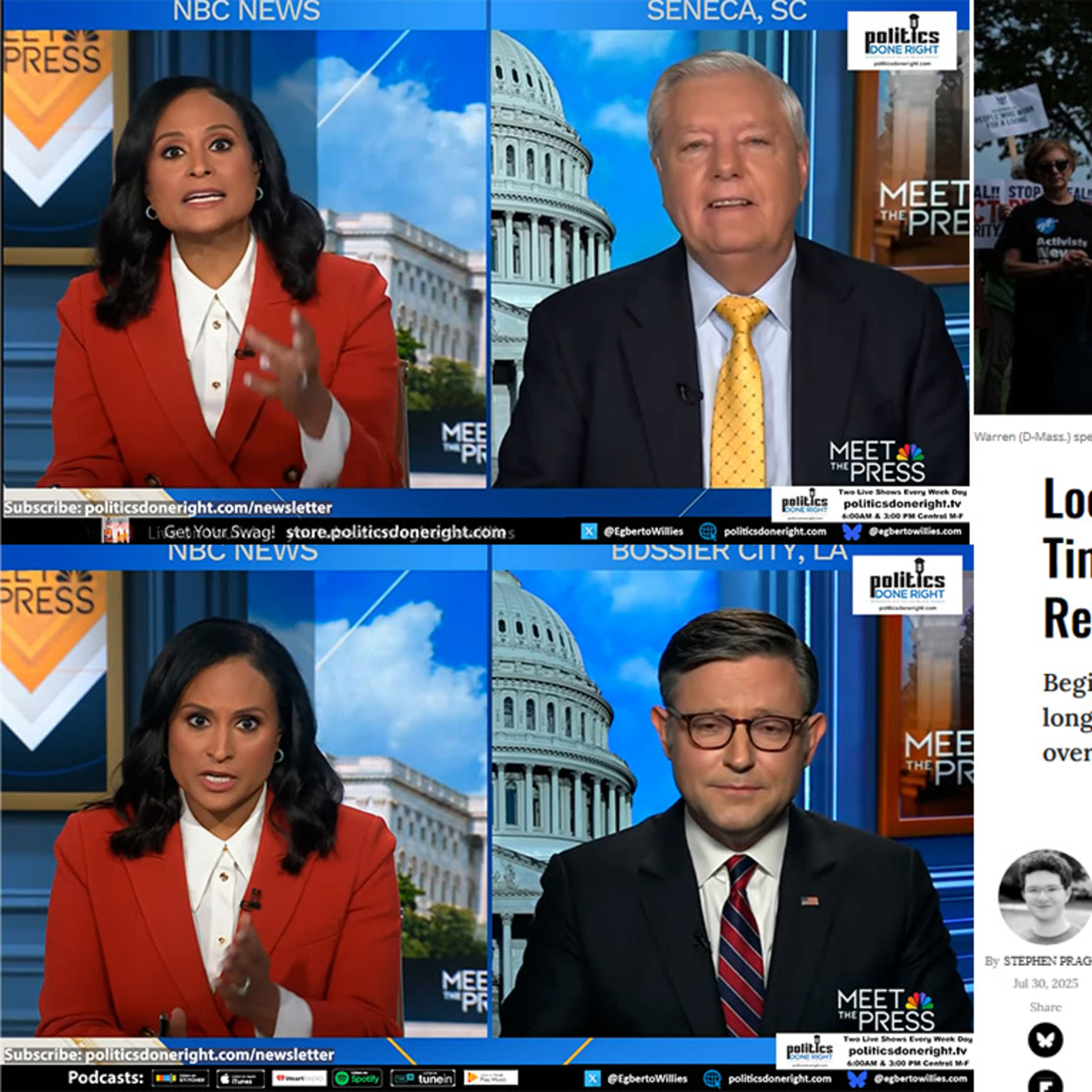 Meet The Press challenges Republicans. Social Security degradation looming. Capitulation index.