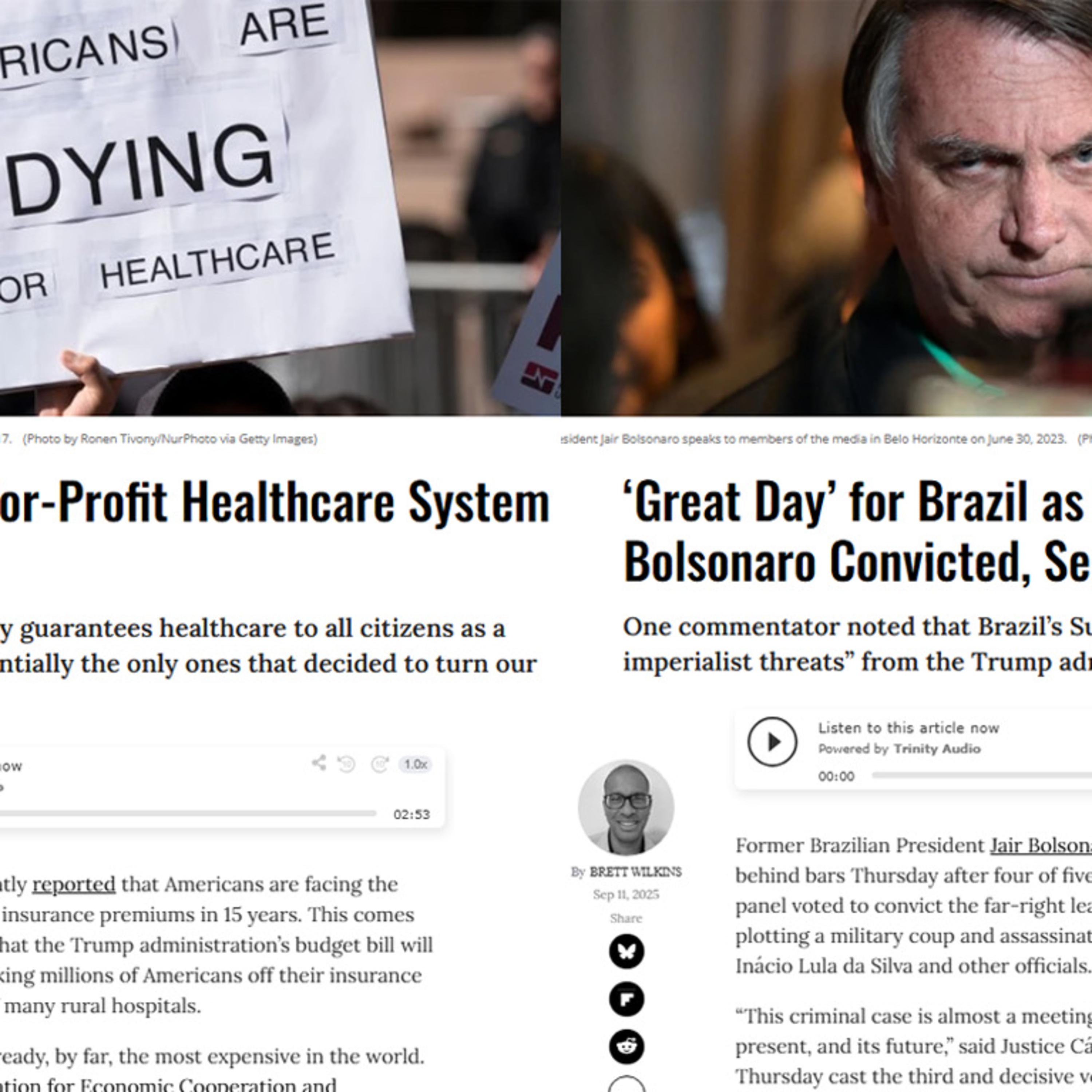 For-Profit Healthcare Crisis and Brazil’s Bolsonaro Faces Justice