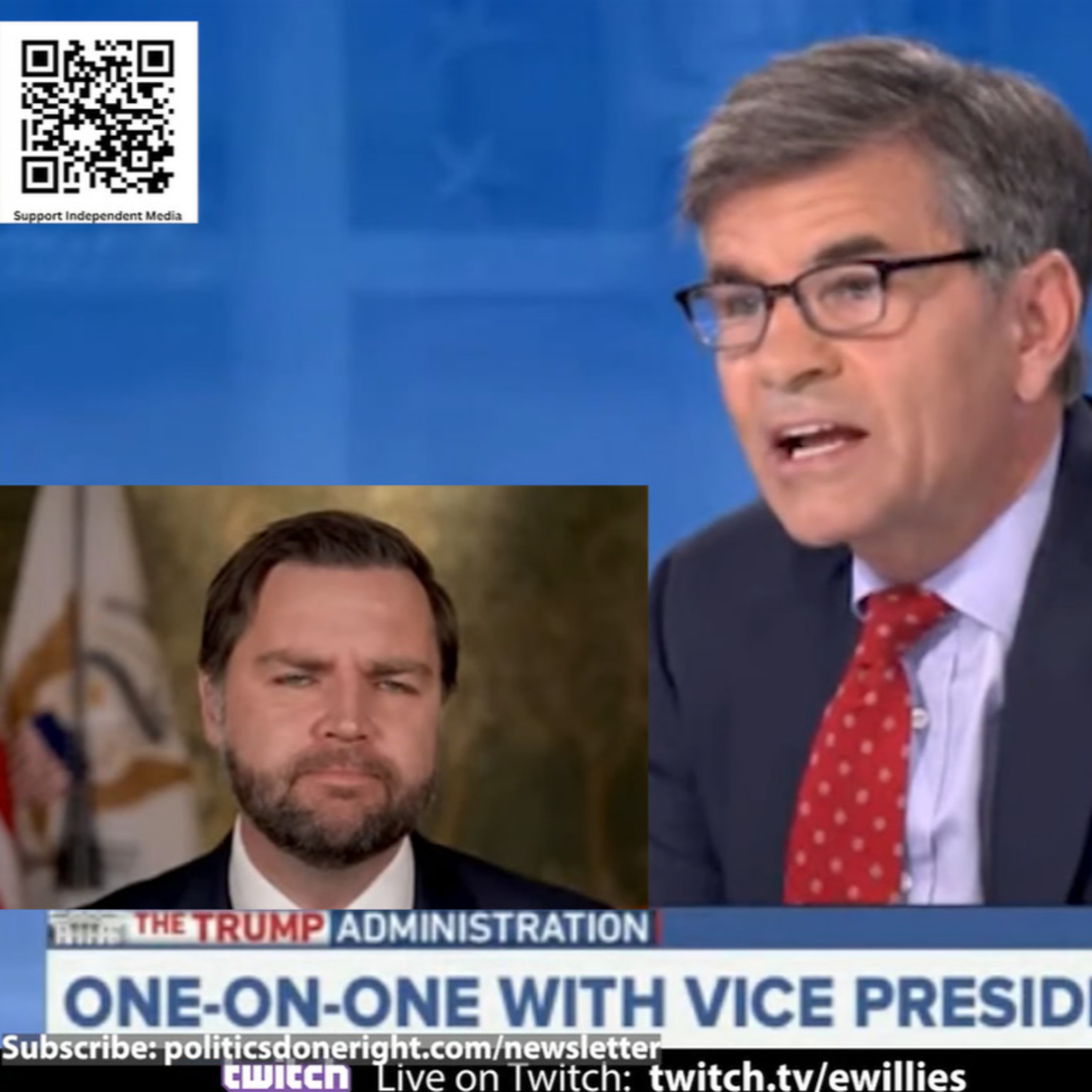 A Furious George Stephanopoulos Ends JD Vance Interview Over Homan Bribe Scandal