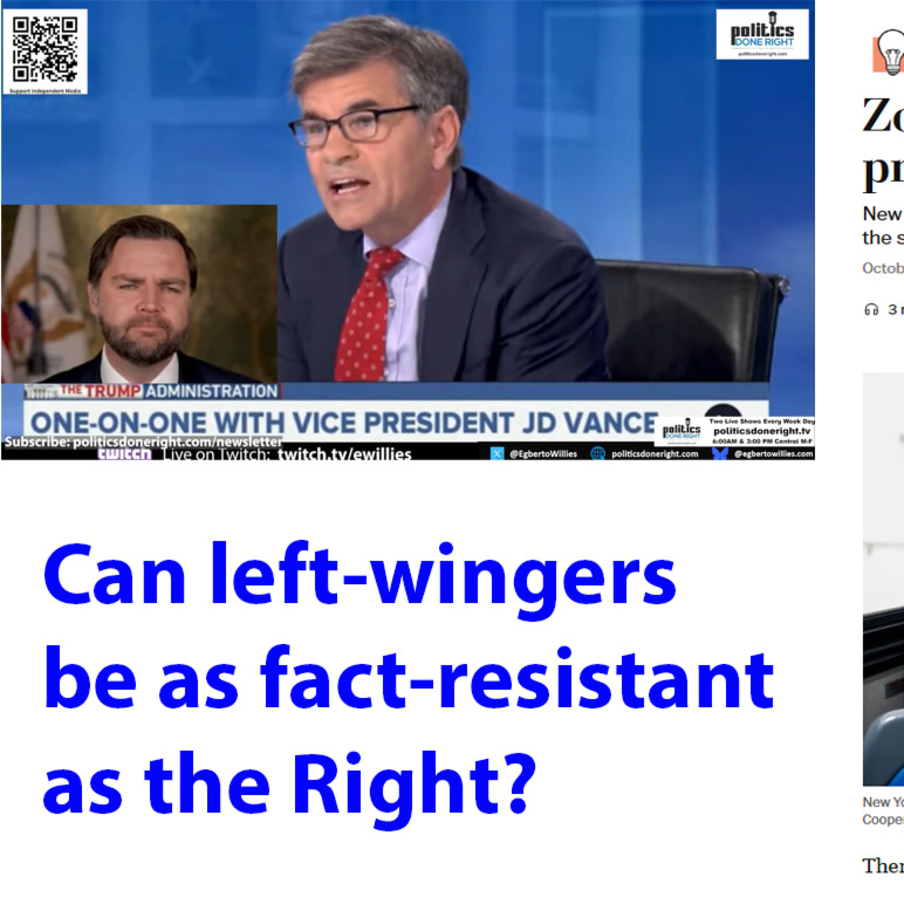WaPo Mandani smear - Furious Stephanopoulos Ends Vance Interview - Left’s Reckoning