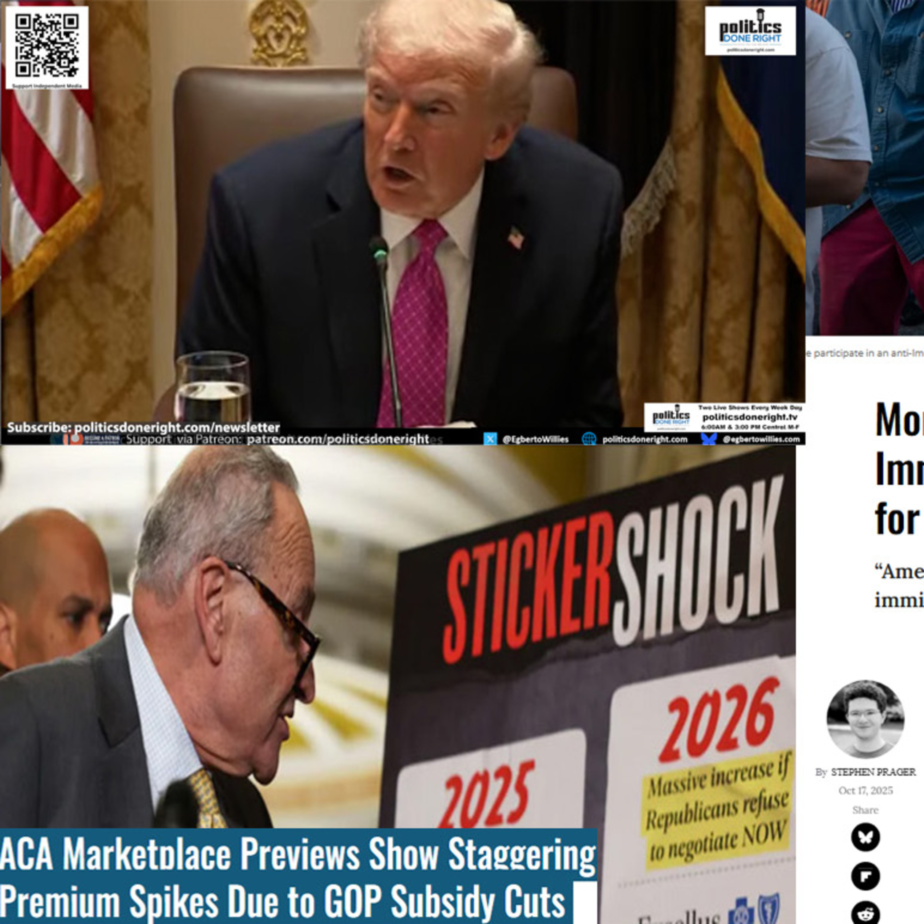 ACA Premiums Soar, Trump Profanes Maduro, and Americans Abused by ICE Agents