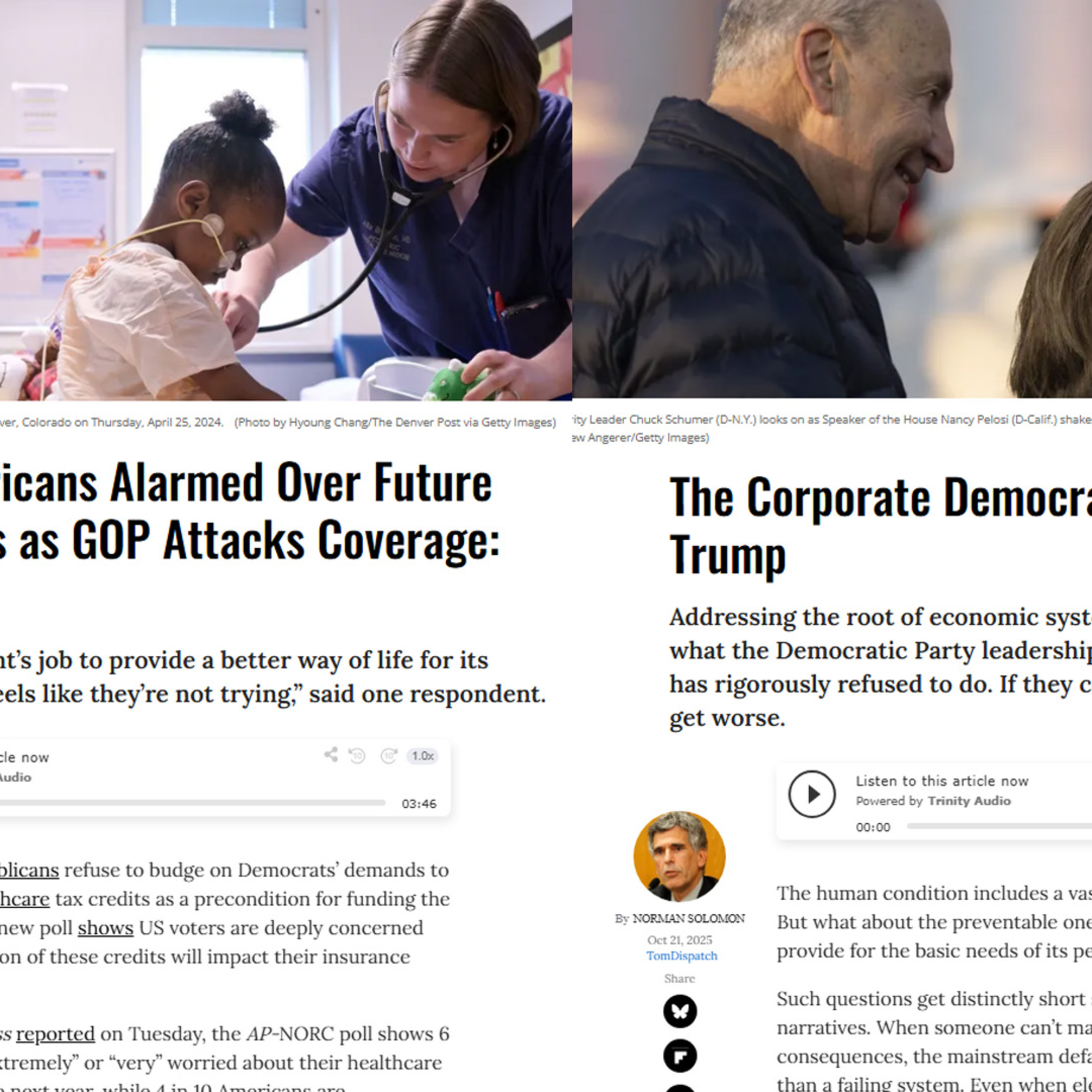 Poll: Americans Fear Future Healthcare Collapse as Corporate Democrats Enable Trump’s Rise