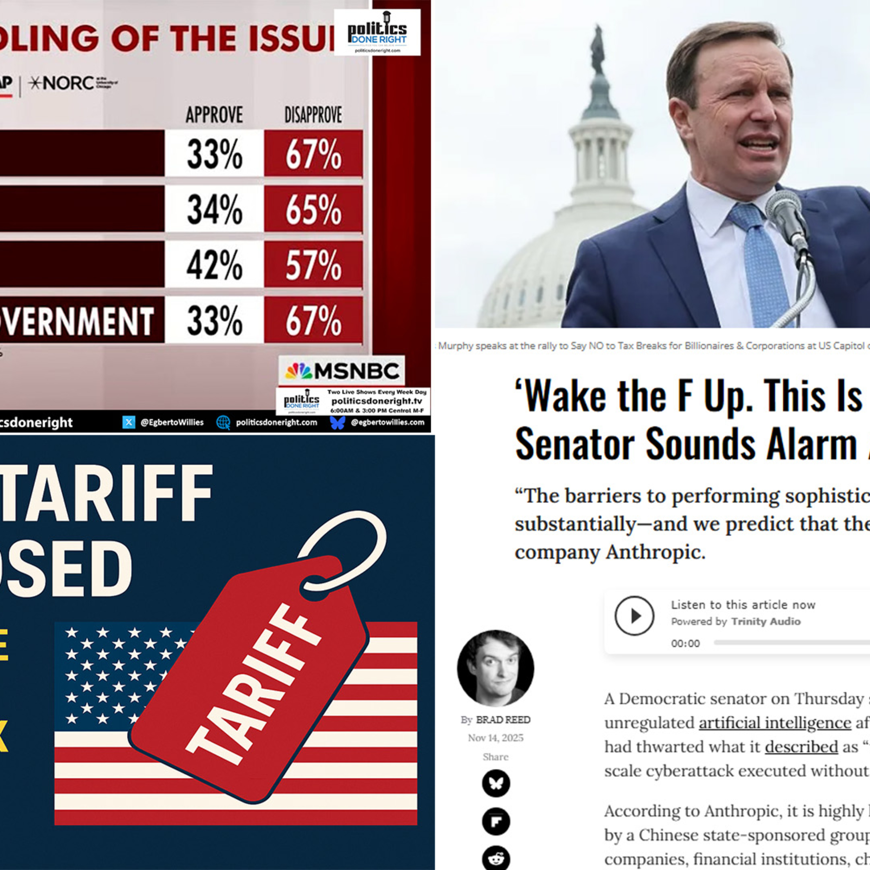 Trump’s Tariff Lie, AI Cyberattack Warnings, and a President in Free Fall: America on Edge