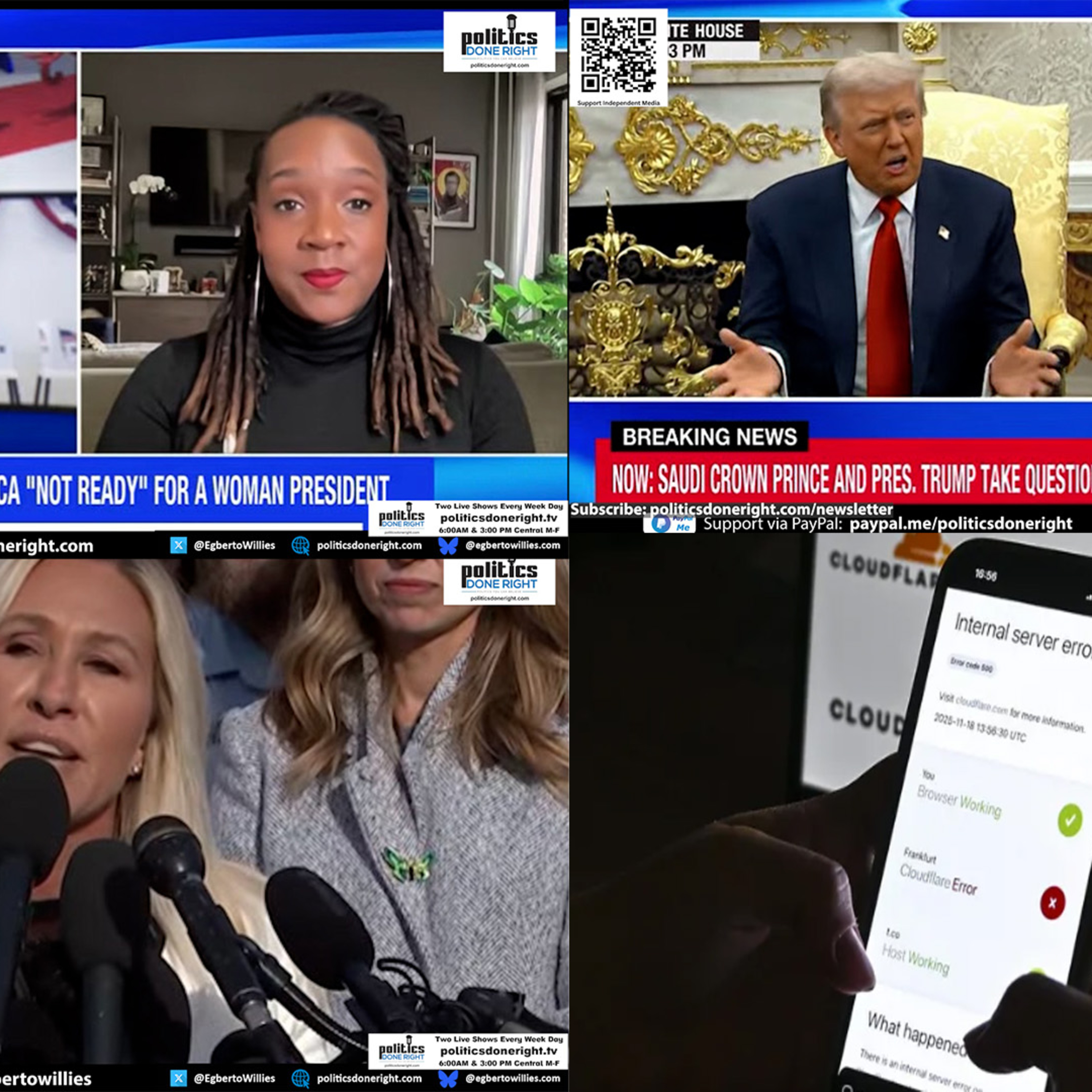 America’s Power Crisis: Misogyny, Trump’s Authoritarian Rage, MTG’s Revolt & Big Tech Failures America’s Power Crisis: Misogyny, Trump’s Authoritarian Rage, MTG’s Revolt & Big Tech Failures