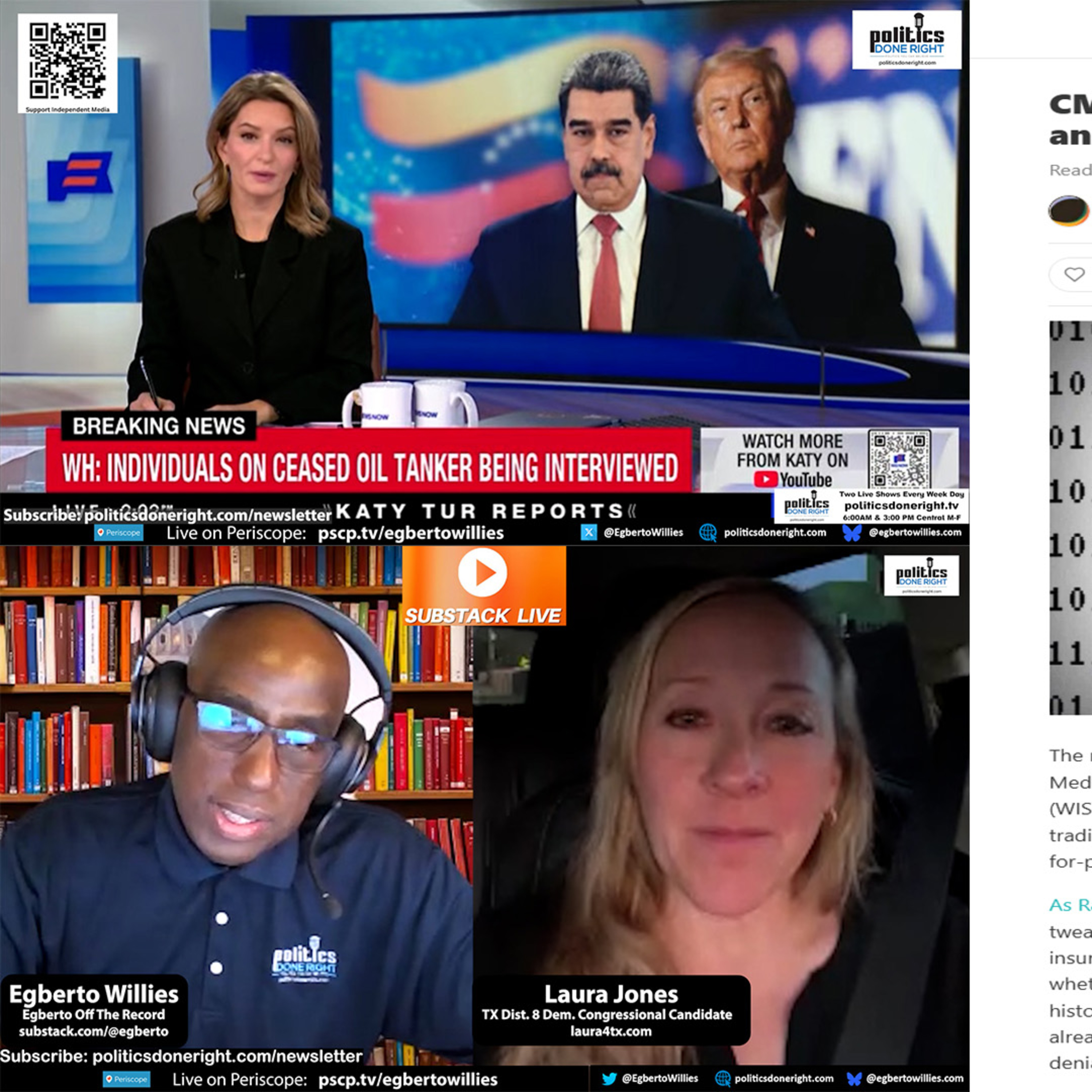 Laura Jones’ TX-08 Vision, Trump’s Venezuela Heist, and WISeR’s Medicare Fallout