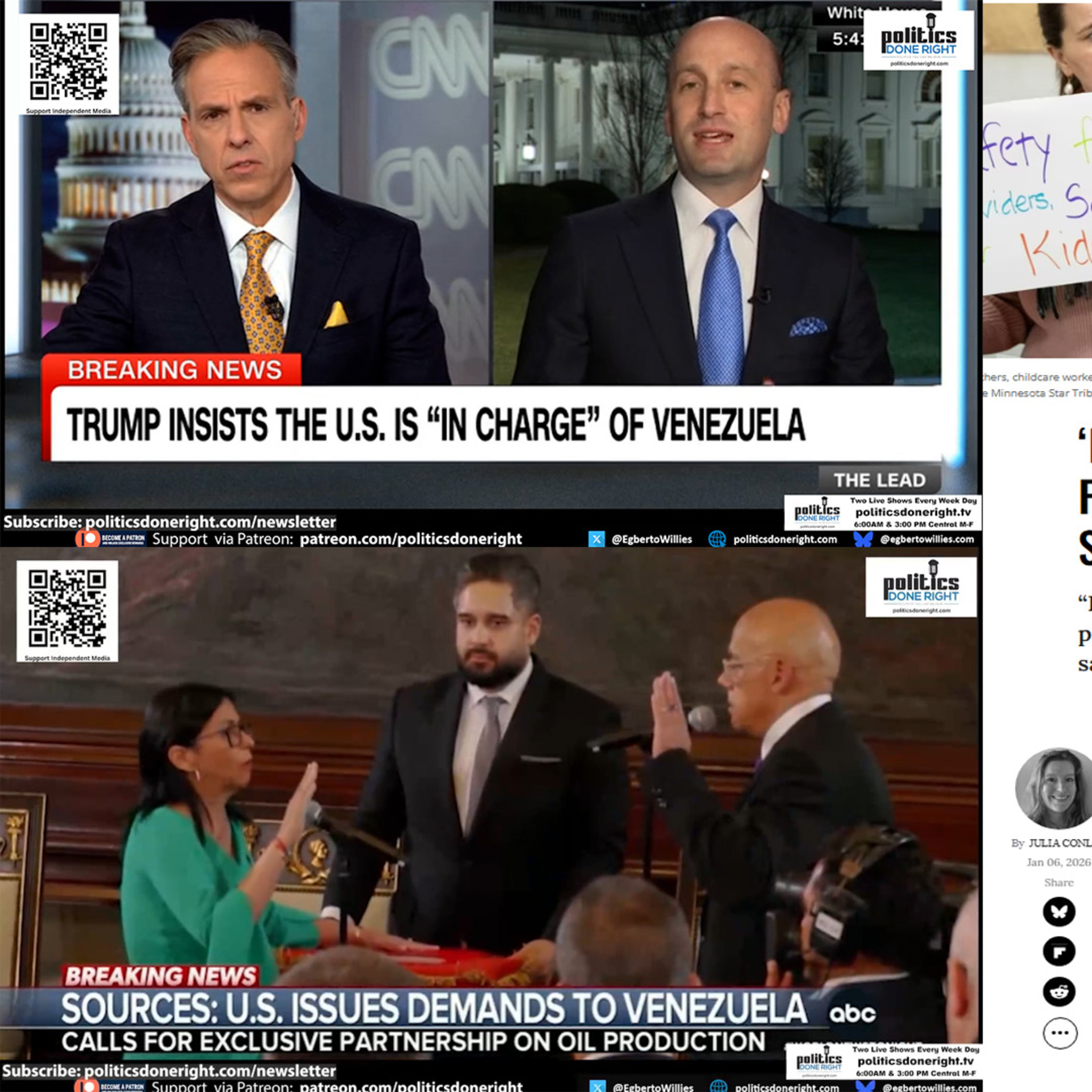 Trump & Miller Demand Control of Venezuela Oil & Military Might While Slashing Childcare