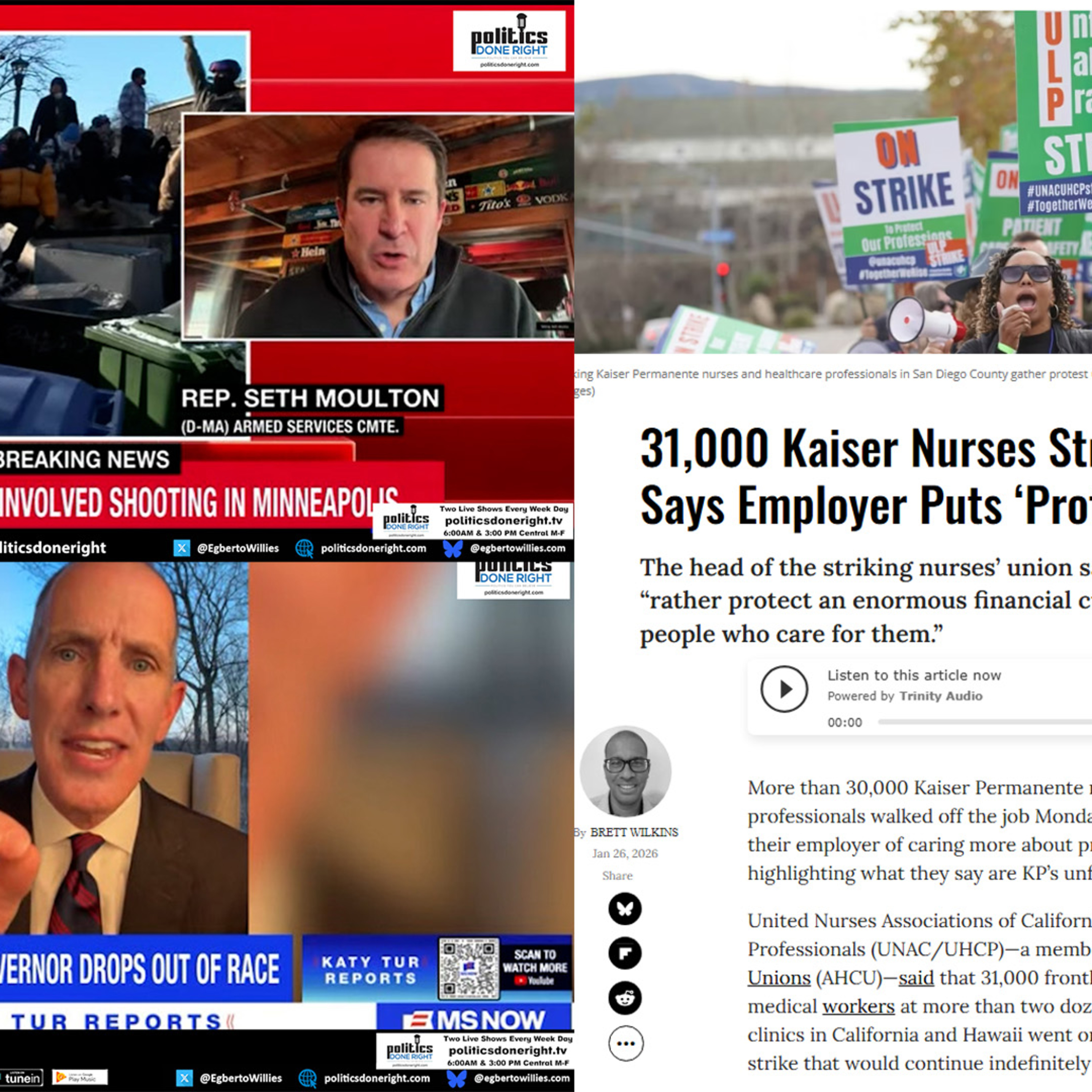 Minneapolis Killings Spark GOP Withdrawal, Kaiser Strike & Swalwell’s January 6 Truths Unleashed