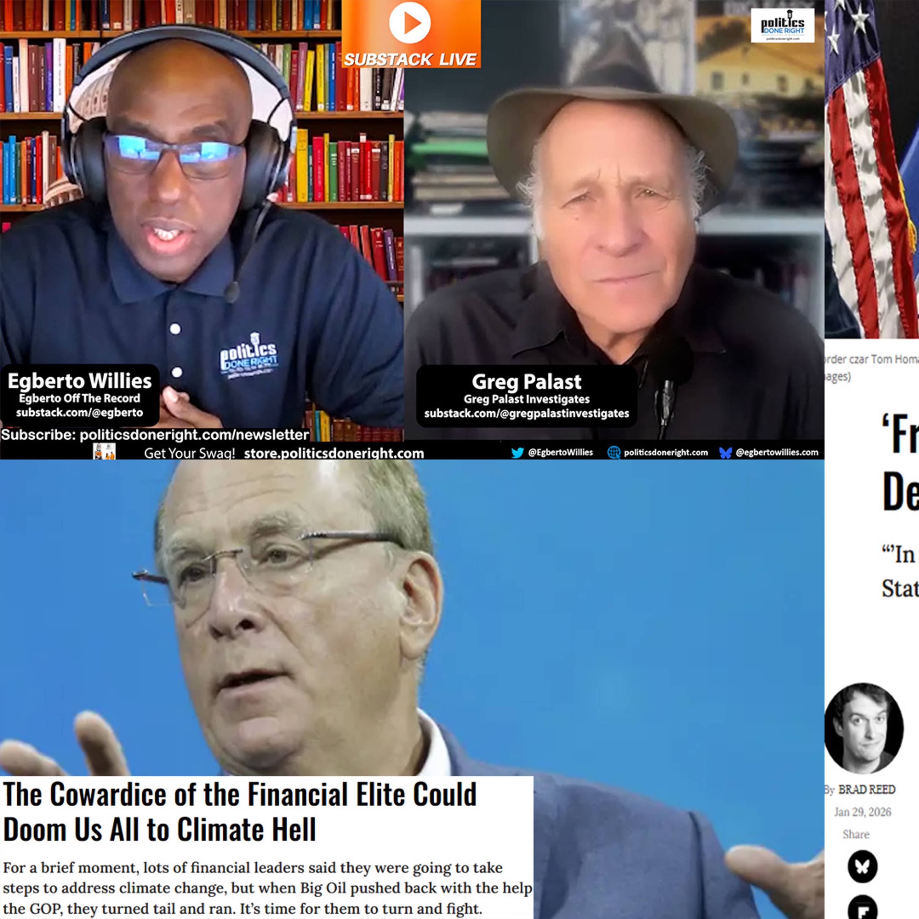 Trump Ballot Raid Exposed, Homan’s War Rhetoric on ICE in MN, Financial Elite’s Climate Cowardice