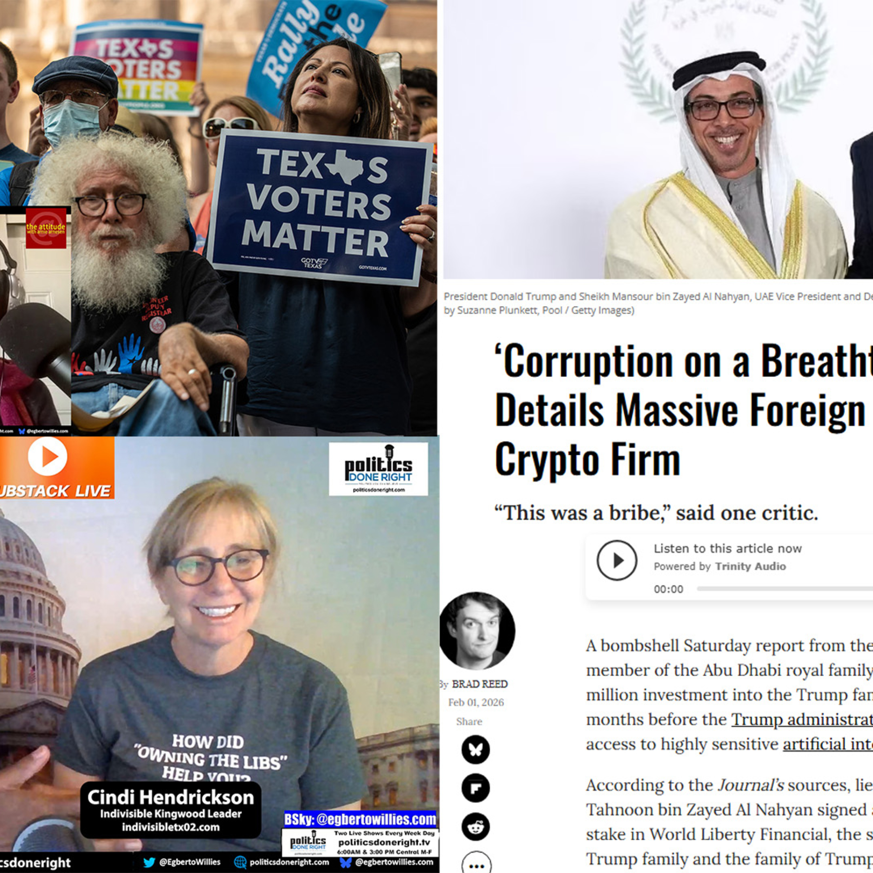 Crenshaw Run Out, Texas Turns Blue, and Trump’s Crypto Bribes Exposed