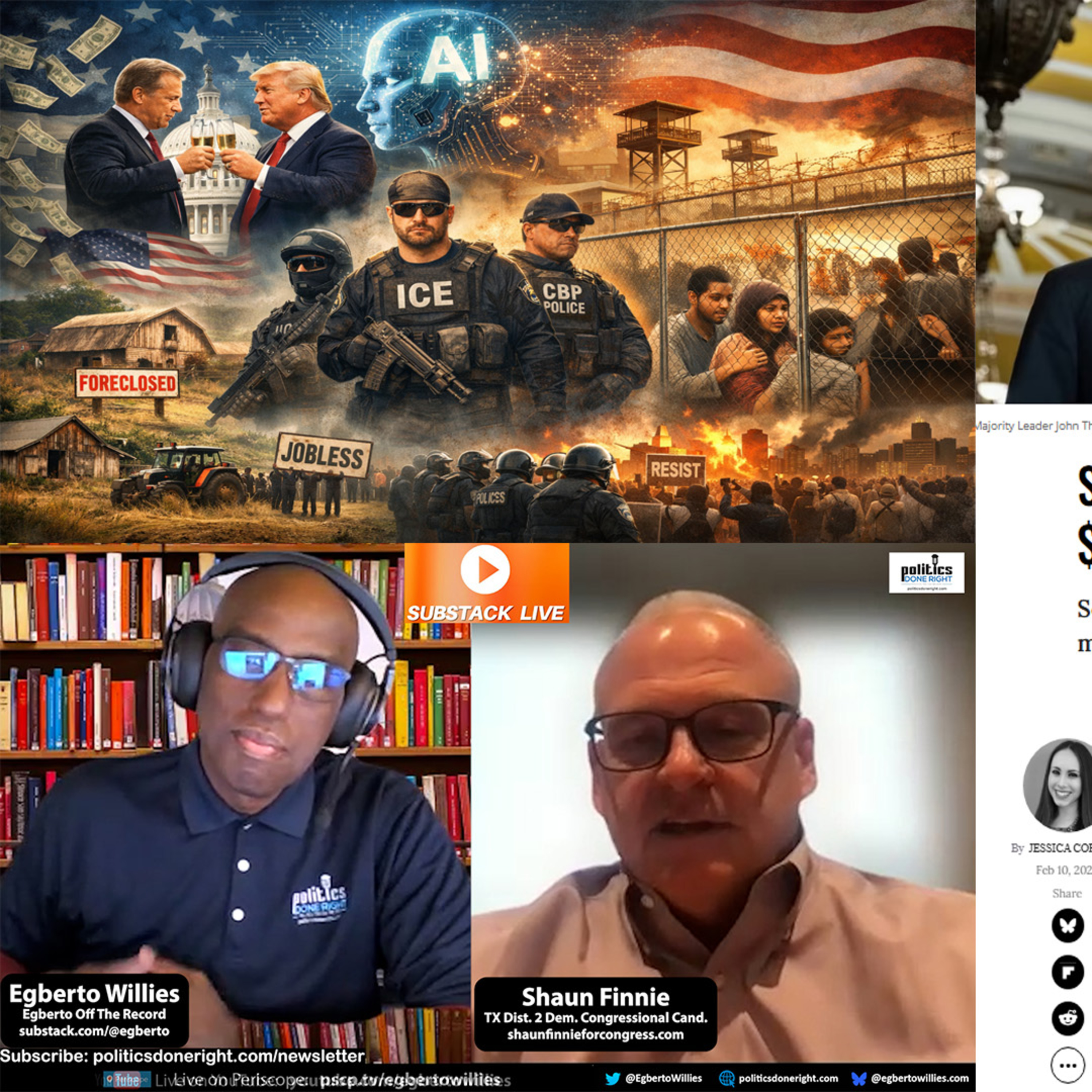 Billionaires, AI, ICE Camps, Tariff Chaos & Tax Breaks: Democracy on the Brink in Texas and DC