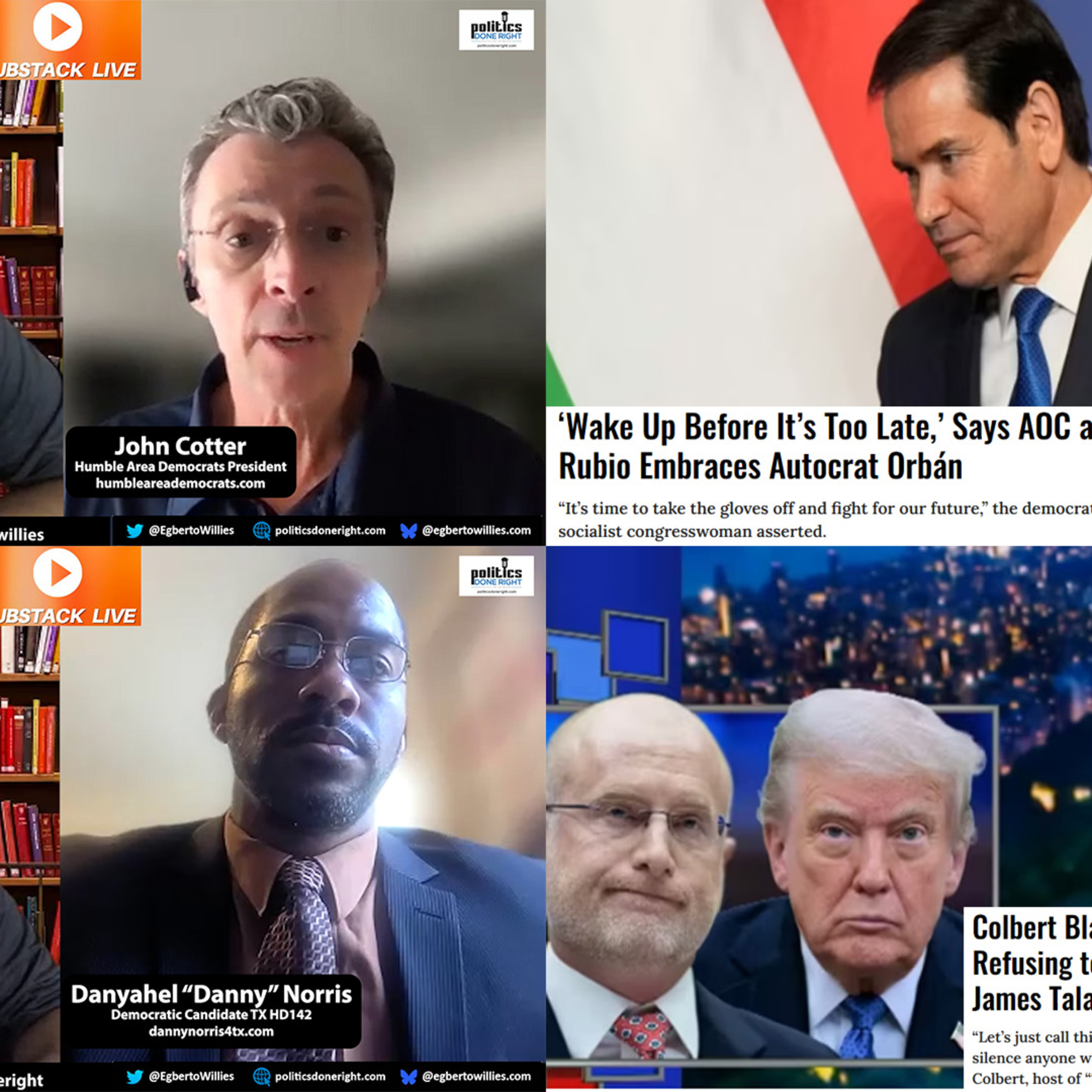 From Texas Primaries to Media Censorship: Norris, Colbert & AOC Take a Stand