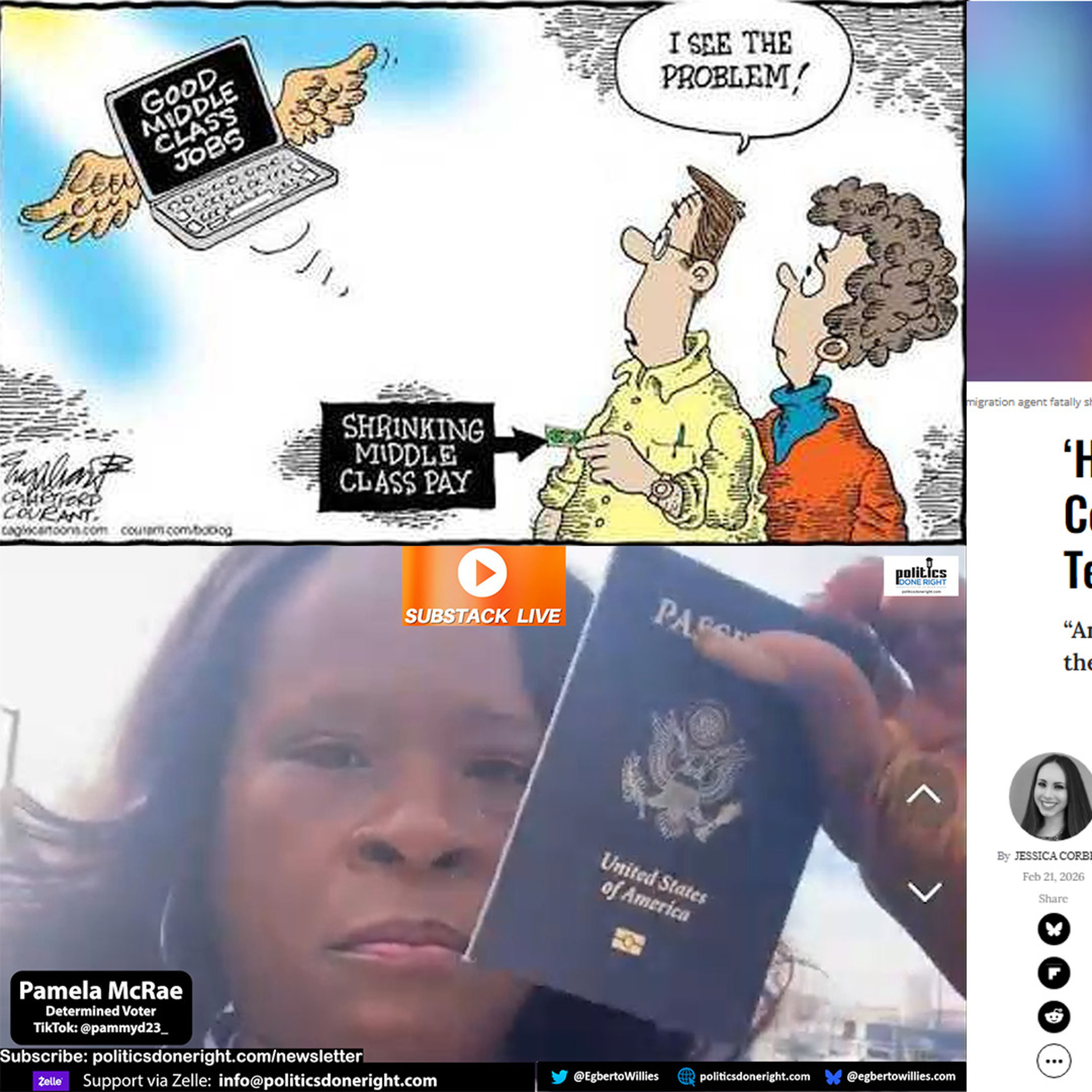 Texas Voter Purged, Middle Class Squeezed, ICE Shooting Sparks Accountability Demands