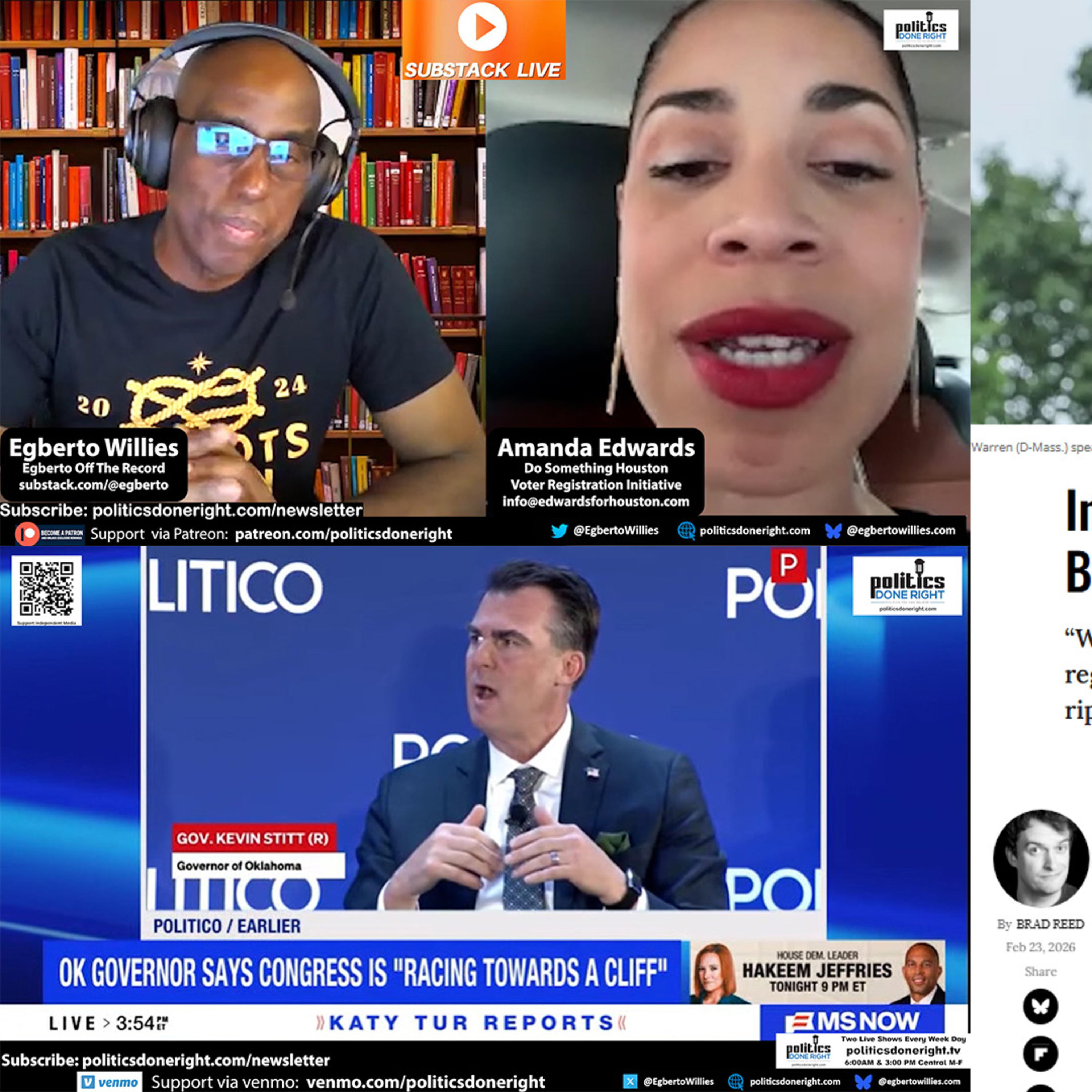 Democracy Push in Houston, GOP Disaster Warning, and Credit Card Rate Hypocrisy