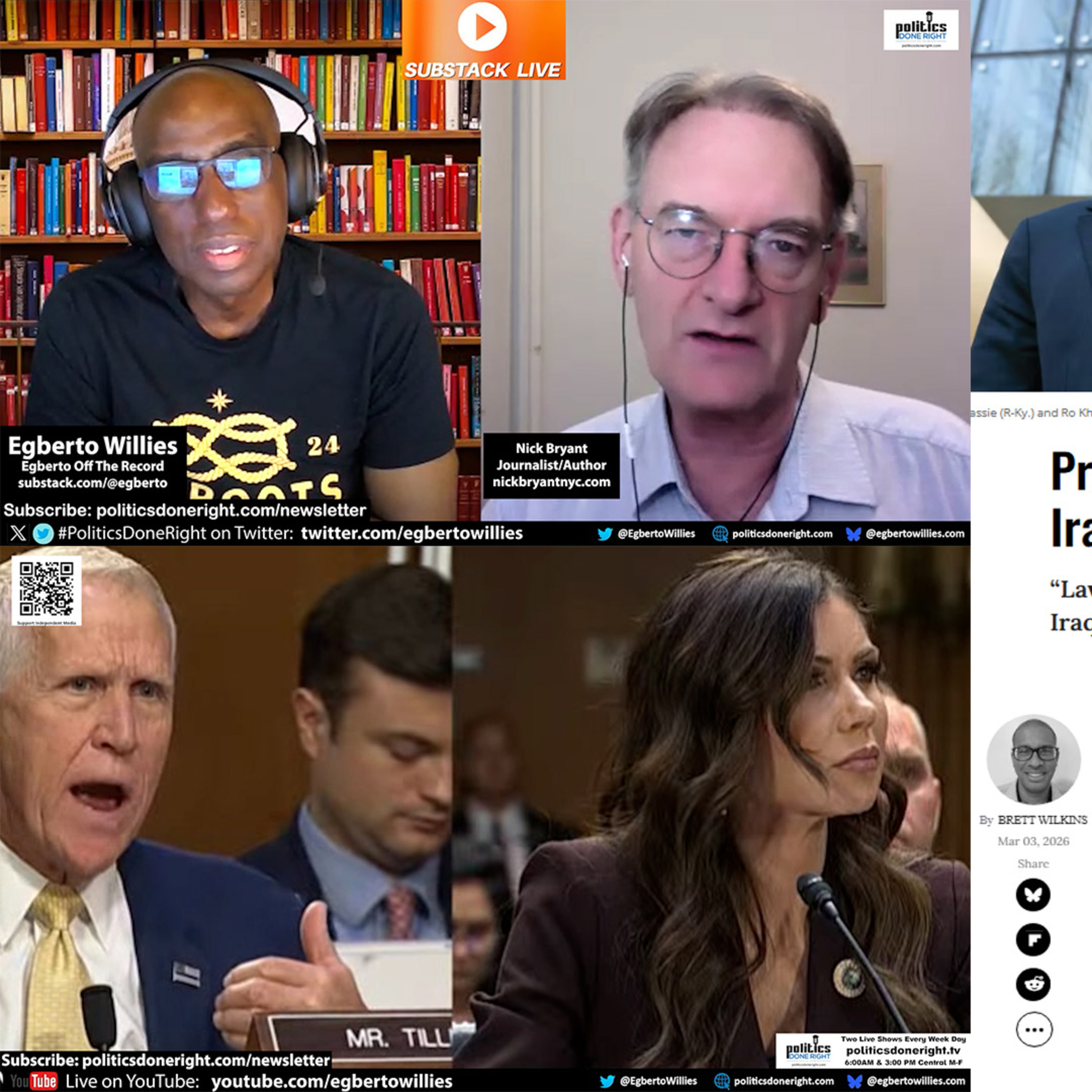 Epstein Cover-Up Exposed, Tillis Grills Noem, Congress Faces Defining Iran War Vote