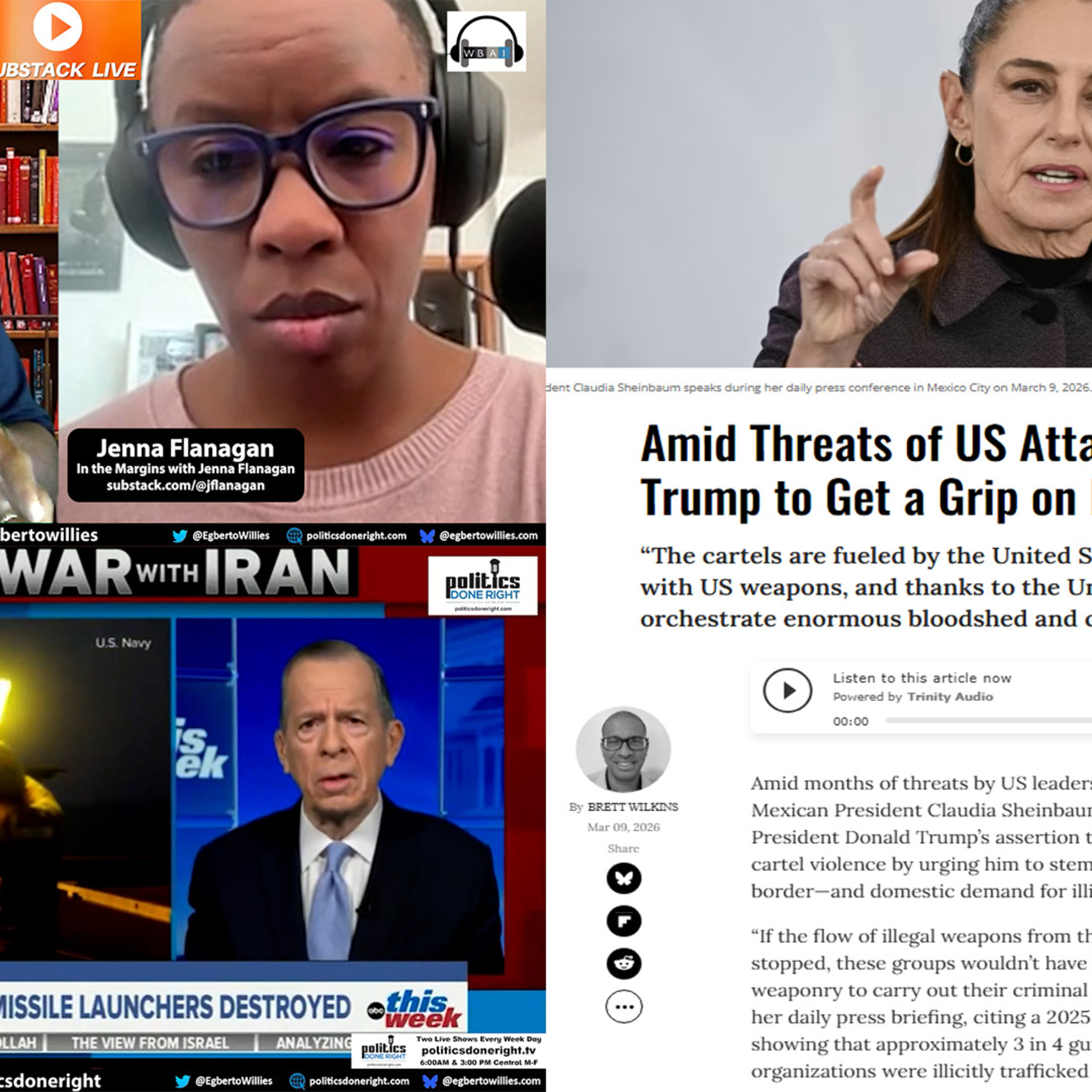 Iran War Debate, Cheap Drone Warfare, and Mexico’s Gun Warning to Trump Expose U.S. Power Myths