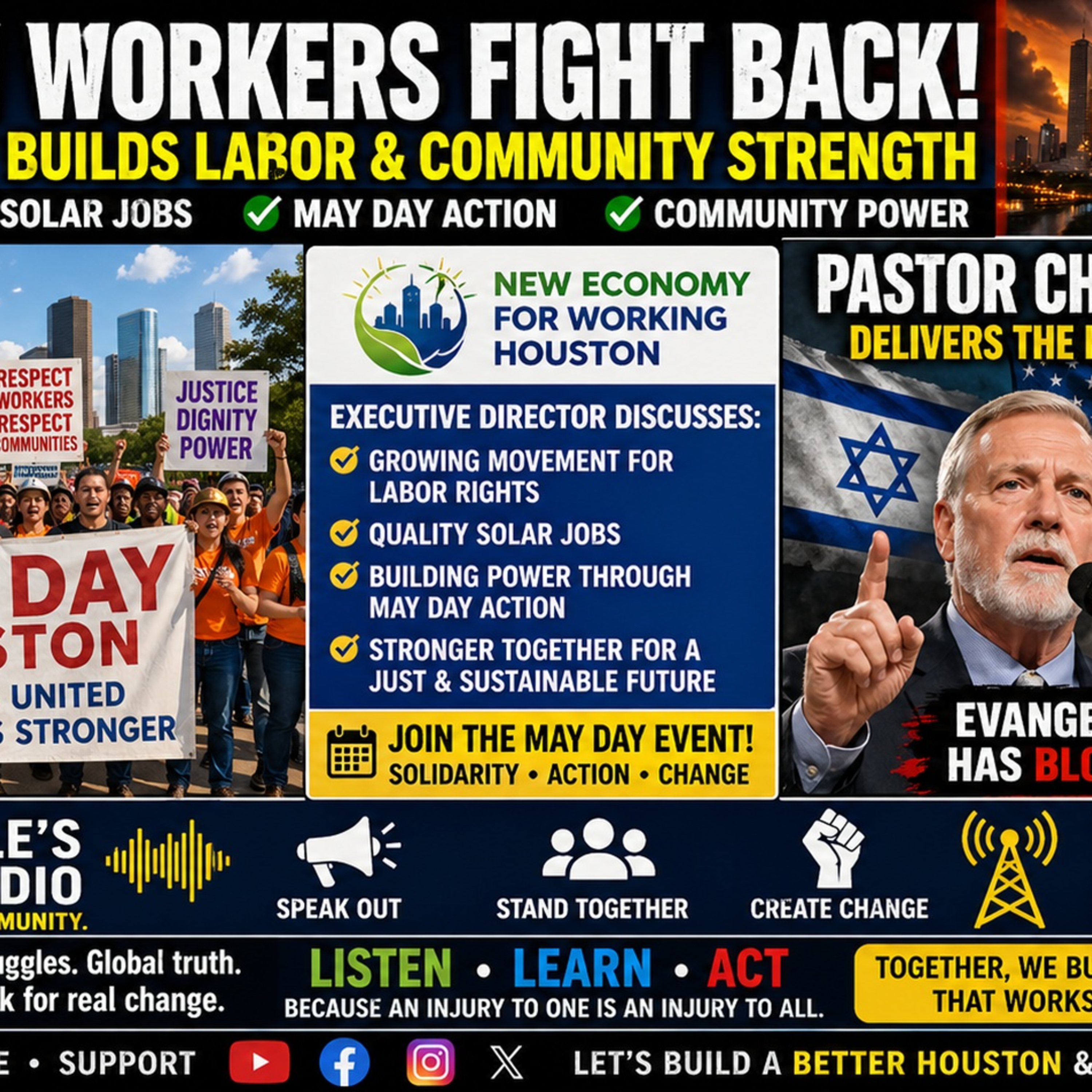 Houston Workers Rise for May Day as Hard Truths on Trump, Israel & Iran Shake the Debate