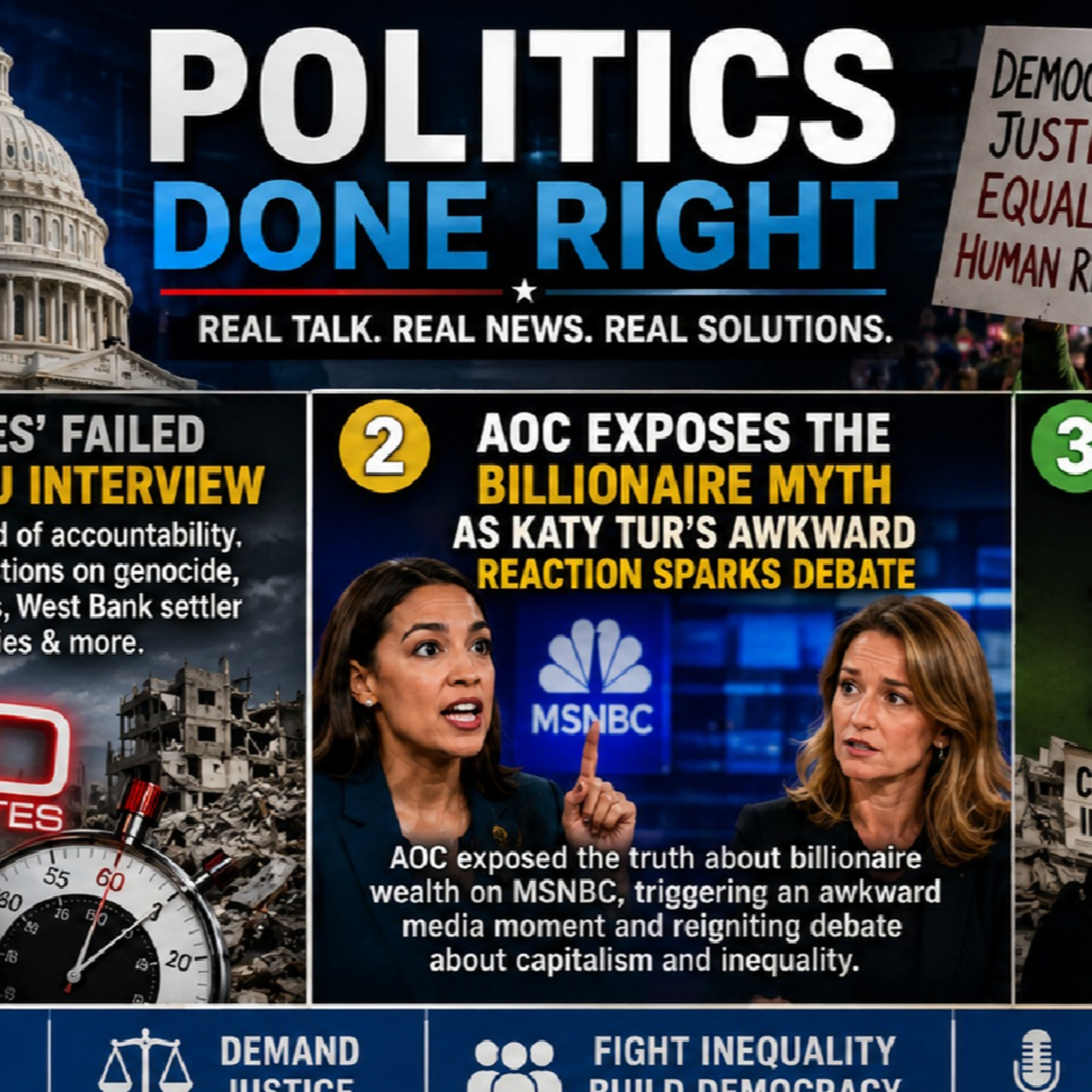 Netanyahu Softballs, AOC on Billionaires, and the Stories Corporate Media Refuses to Tell
