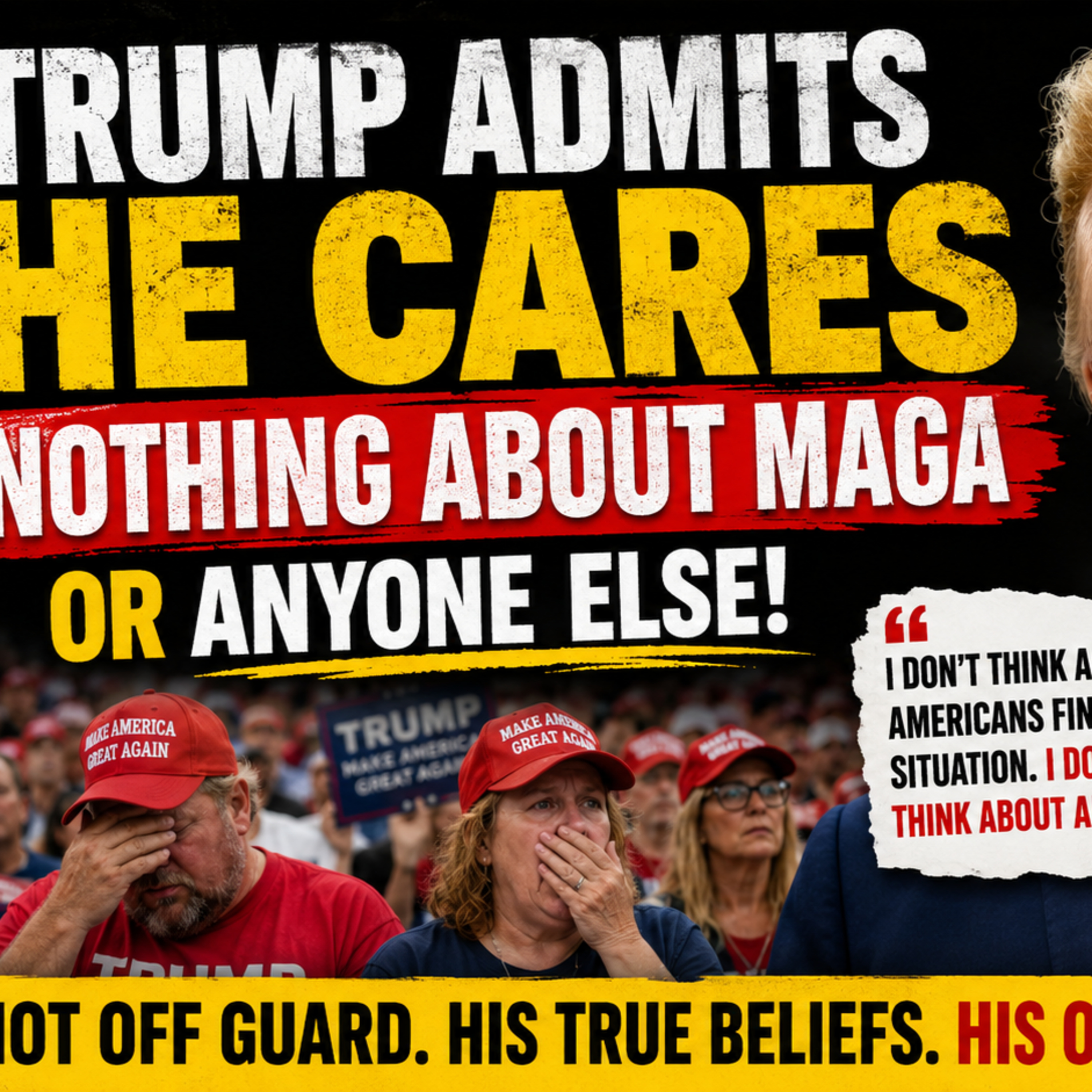 Trump’s Own Words Prove He Cares Nothing About MAGA’s Economic Pain