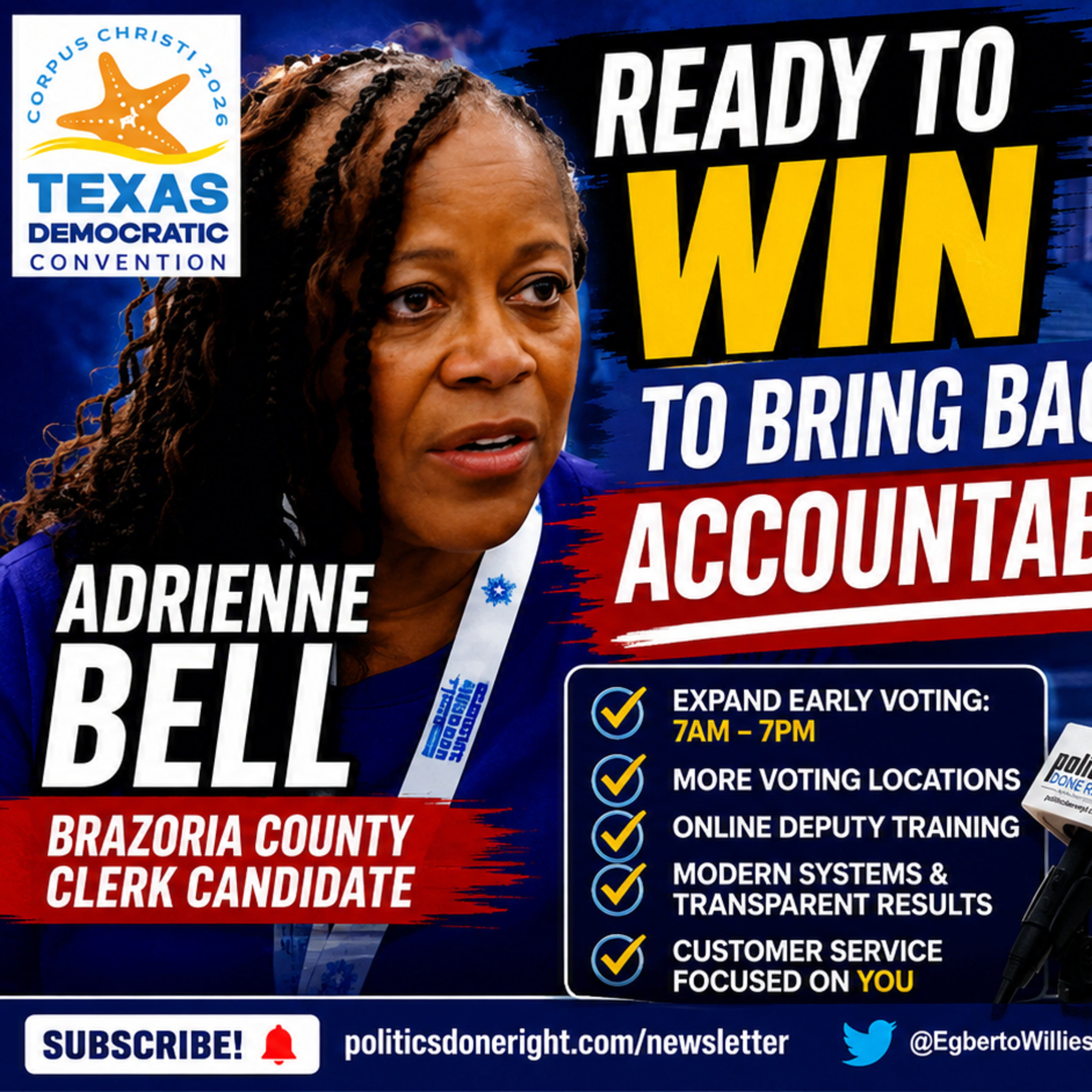 Adrienne Bell Says Brazoria County Clerk Race Is About Voting Rights And Accountability episode artwork