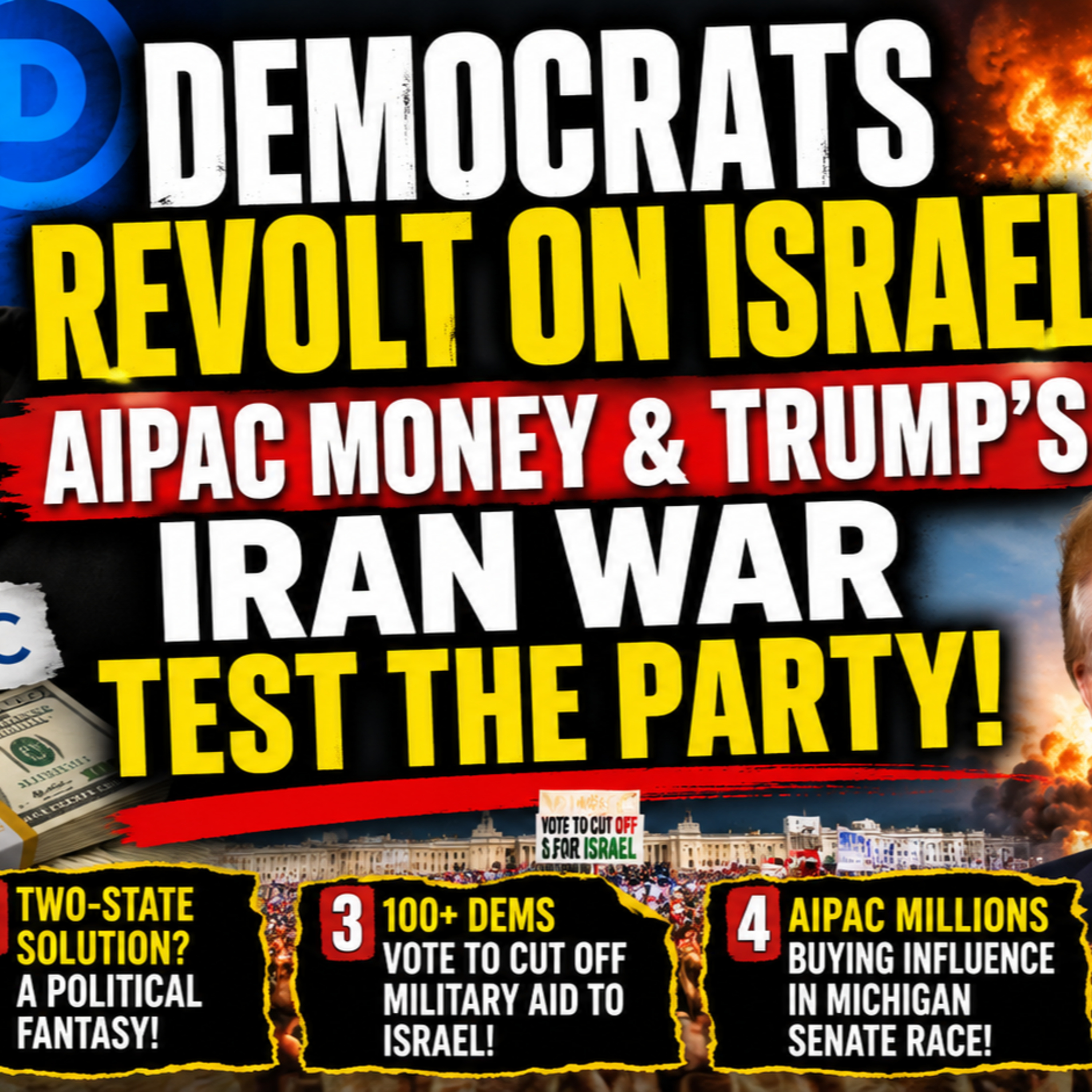 LIVE! Democrats Revolt on Israel as AIPAC Money and Trump’s Iran War Test the Party