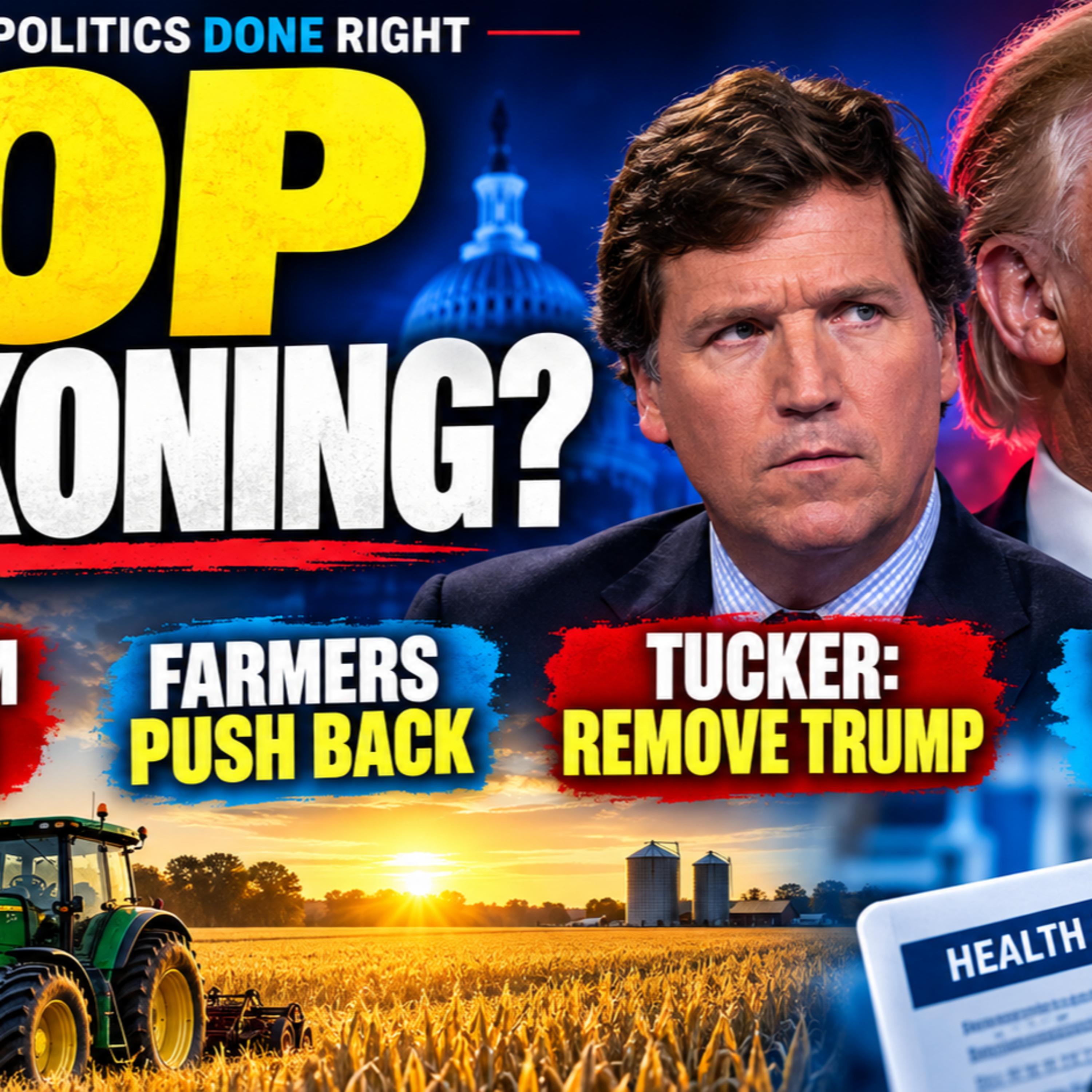 GOP Rout Warnings, Farmers Wake Up, Tucker Wants Trump Out, and 760K Face Health Insurance Cuts
