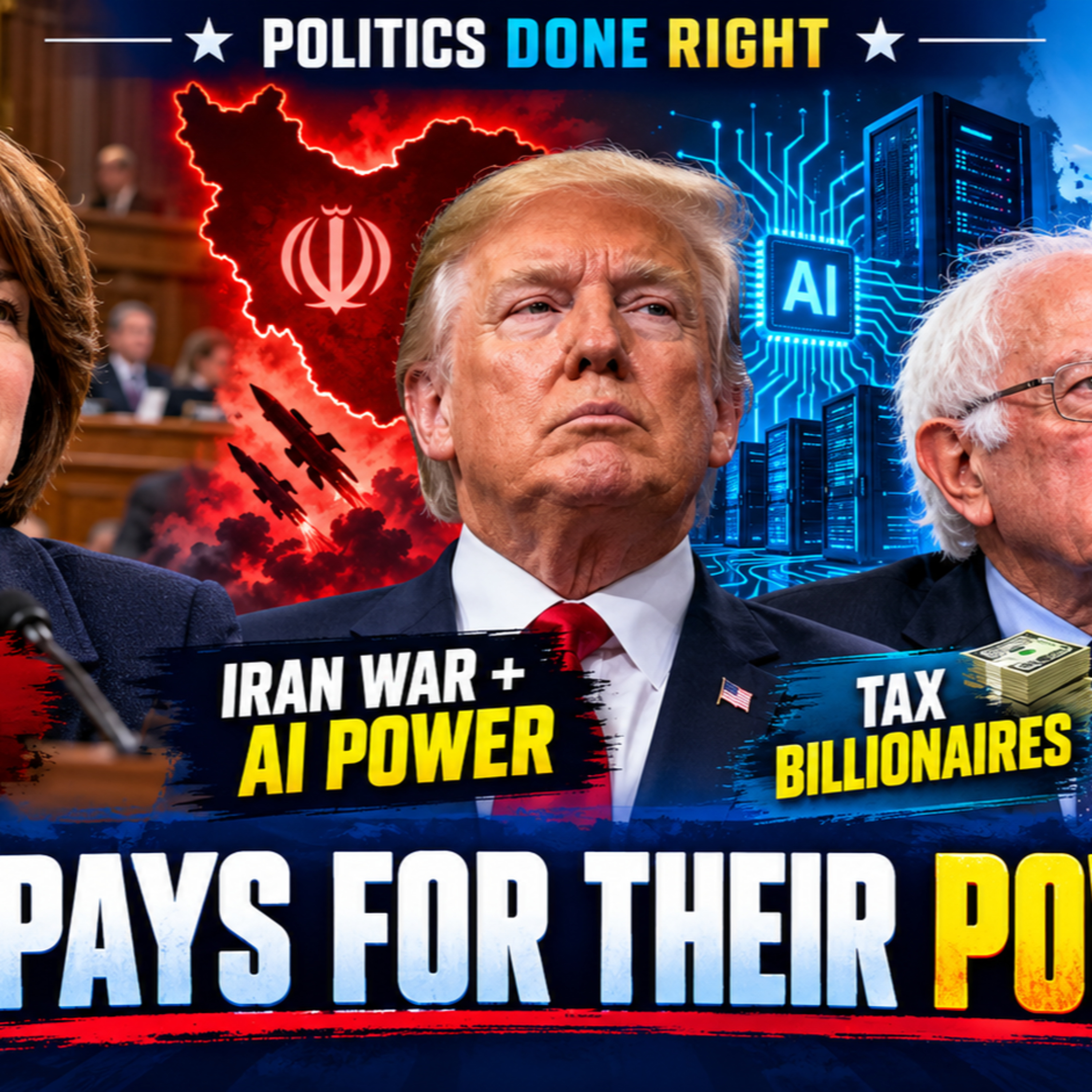 Klobuchar Busts Schmitt; Trump’s Iran War & AI Power; Bernie’s Billionaire Tax; Clean Energy Surges