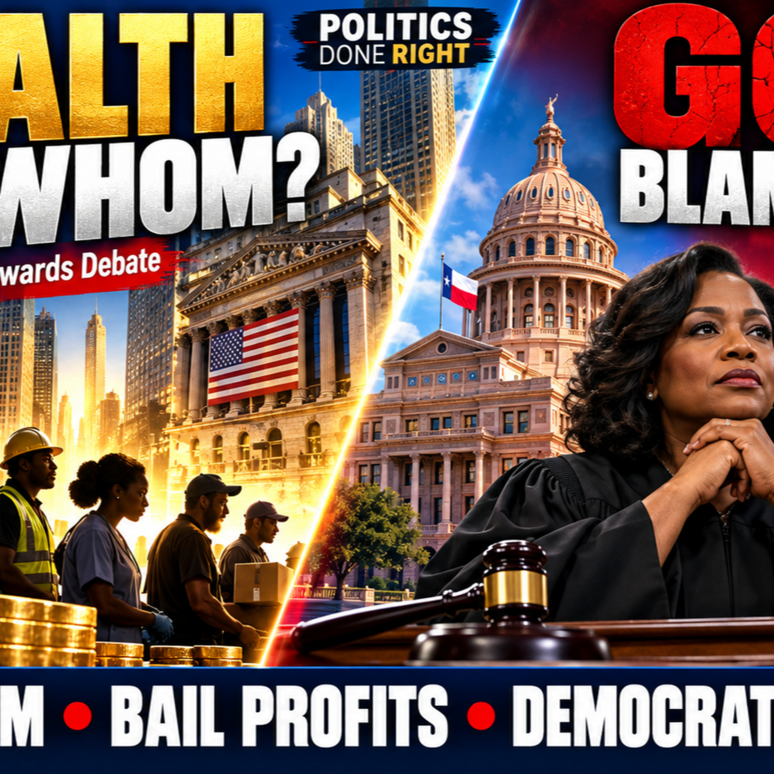 Capitalism for Whom? Kathryn Anne Edwards Debate; GOP Blames Democratic Judges for Texas Bail Rules