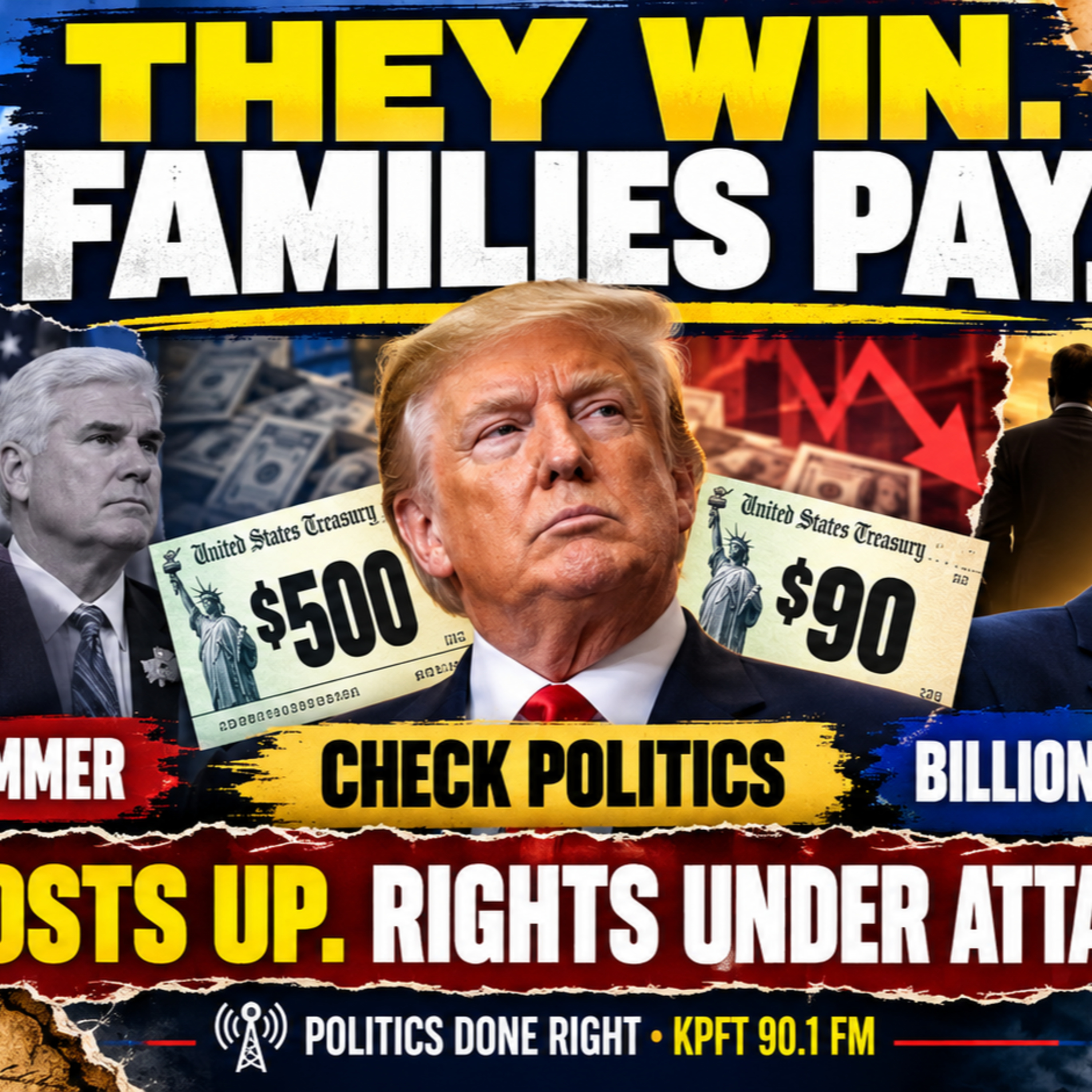 Christie Blasts Emmer; Trump’s Check Gimmick; Newsom Shields Billionaires; US Oppression Exposed episode artwork