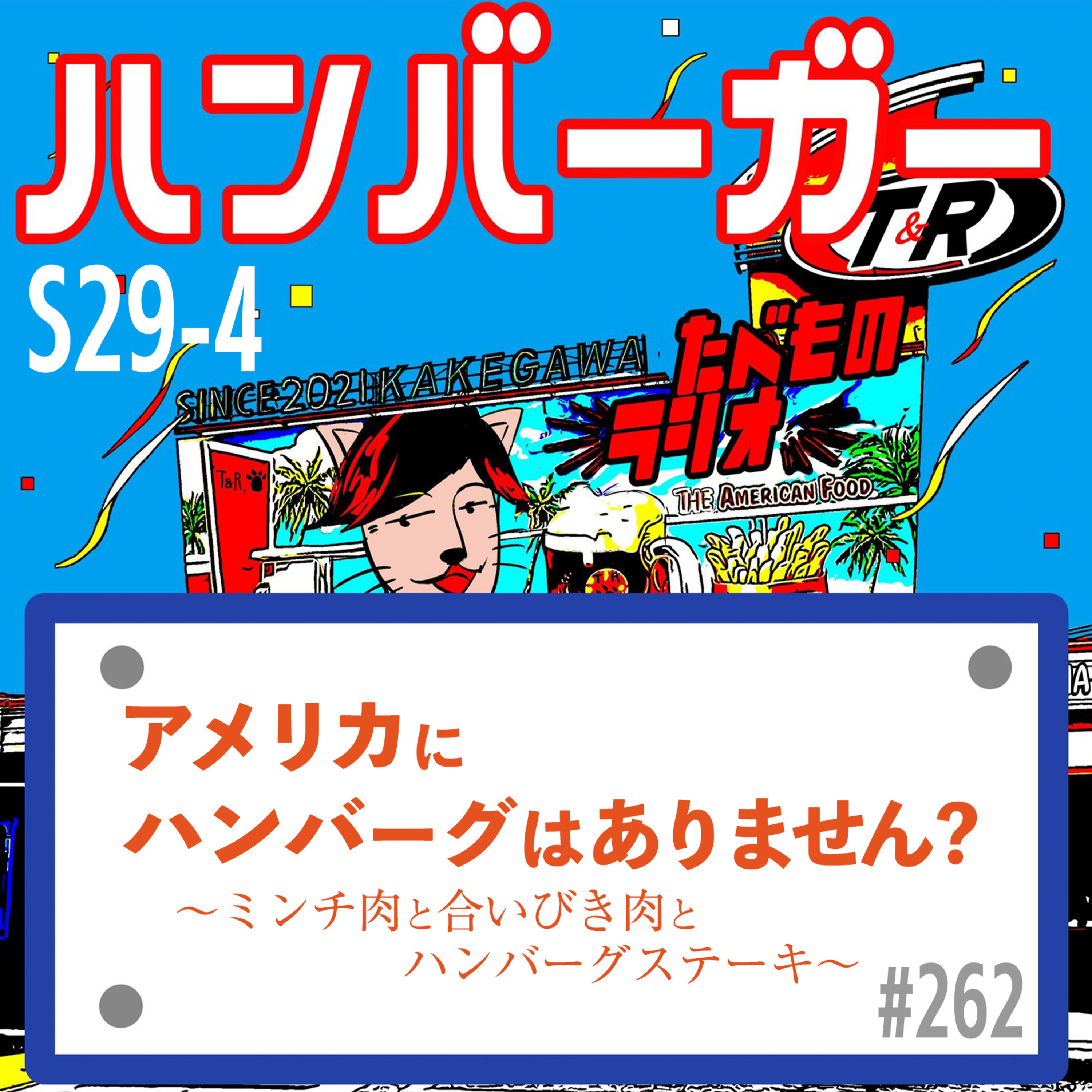 #262（s29-4)アメリカに「ハンバーグ」という食べ方はありません〜ミンチ肉と合いびき肉のハンバーグステーキ〜