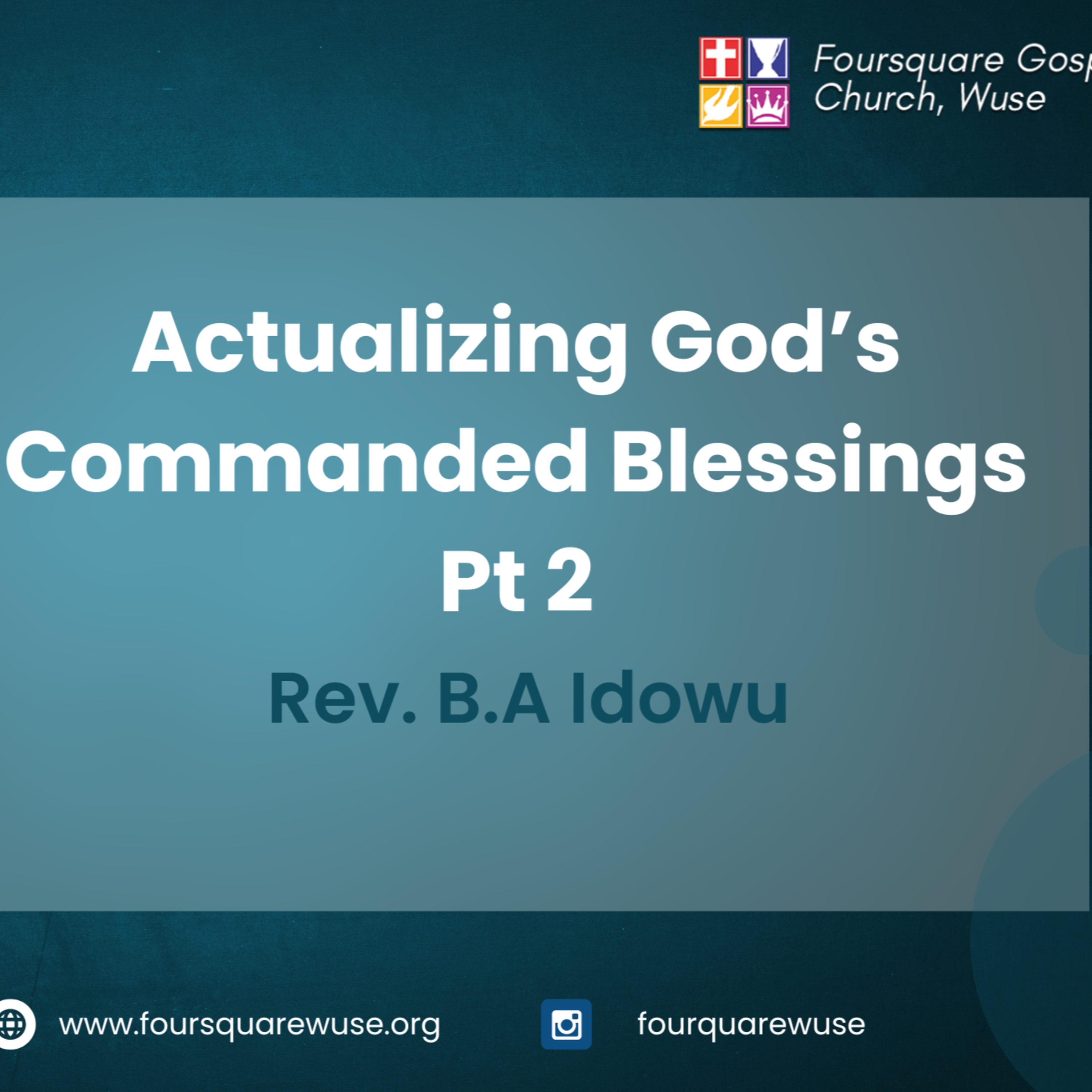 Actualizing God's Commanded Blessings Pt 2 || Rev Babatunde Idowu || 10th November 2024 episode artwork