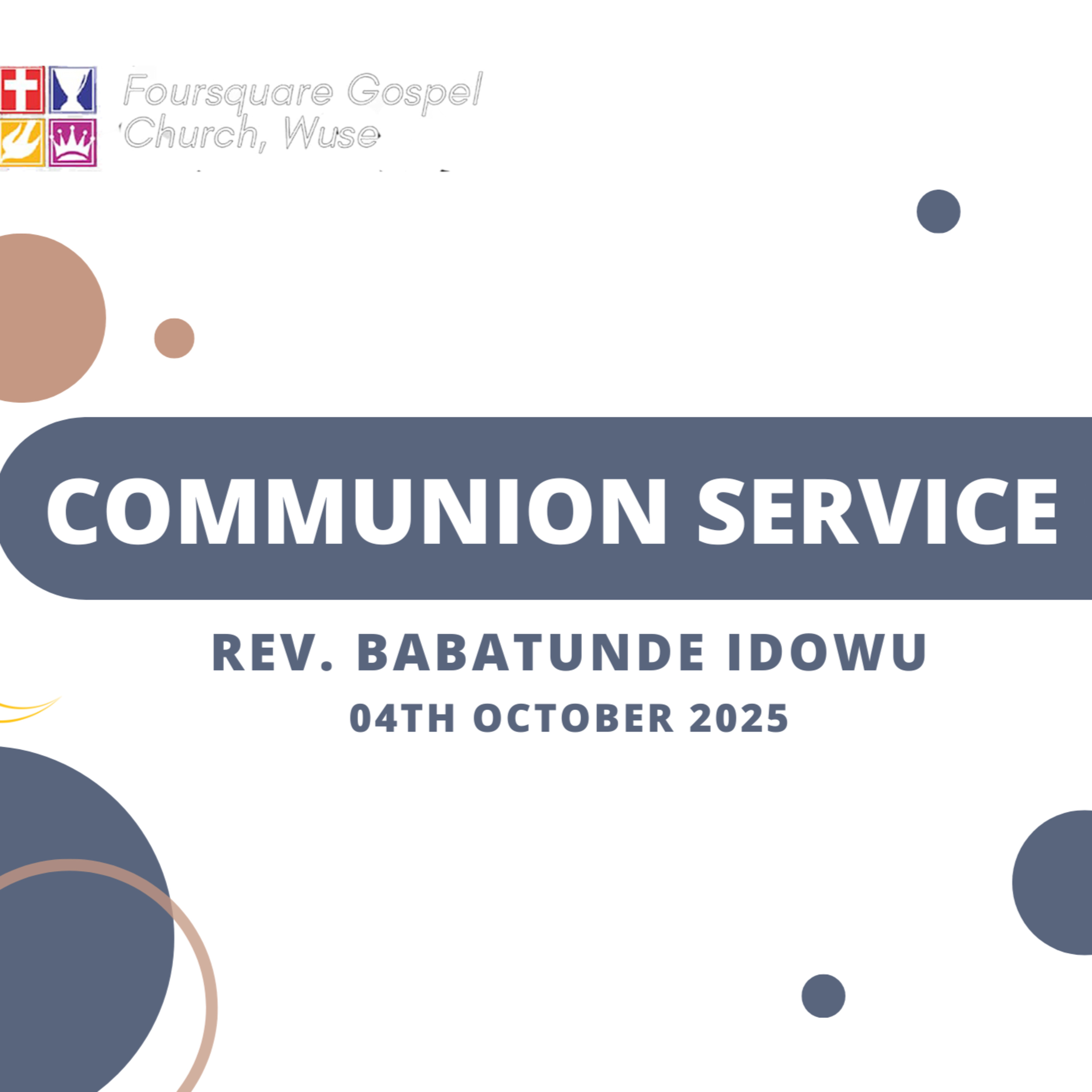 Communion Service || Rev. Babatunde Idowu || 04th October 2025 episode artwork
