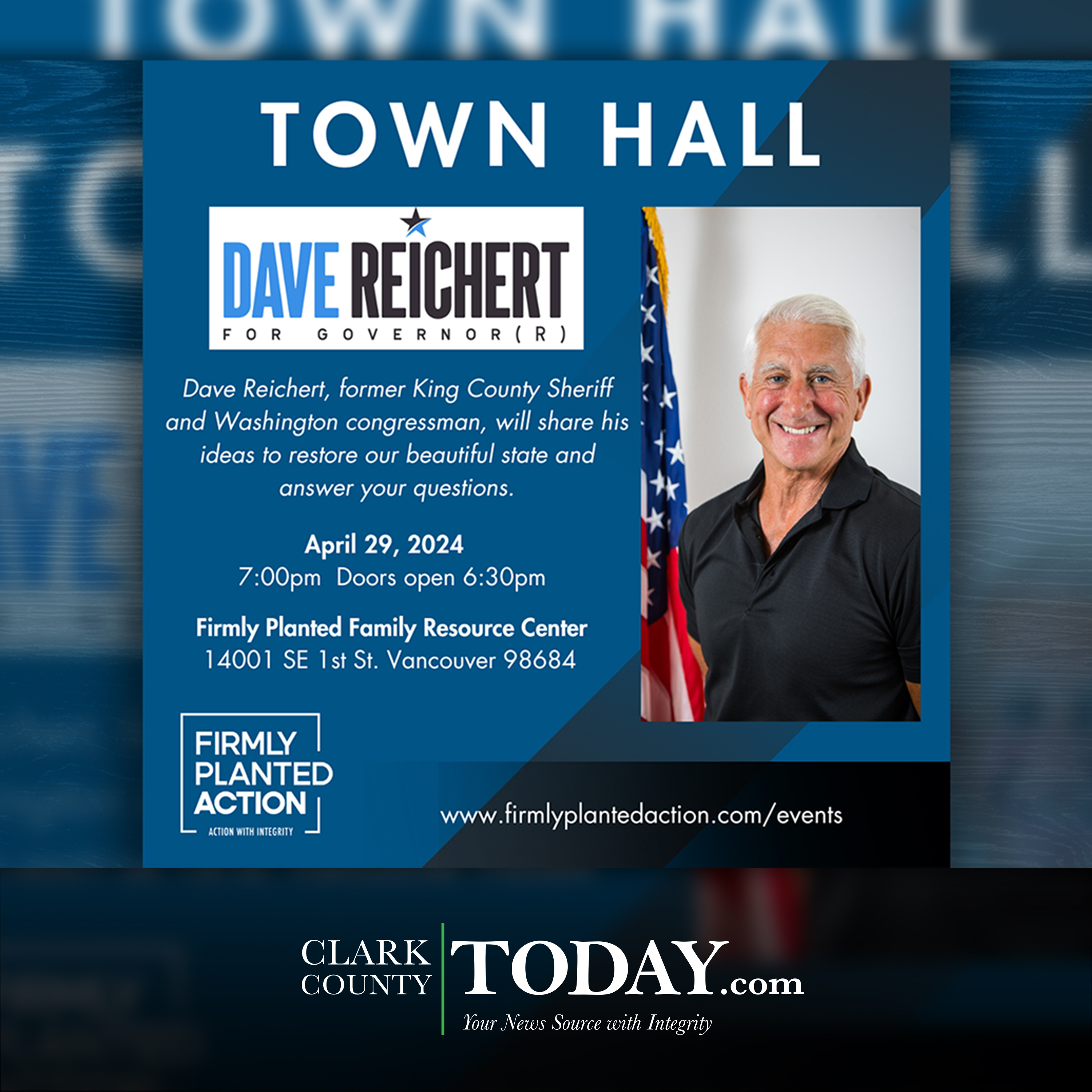 Firmly Planted Action to host town hall with gubernatorial candidate Dave Reichert