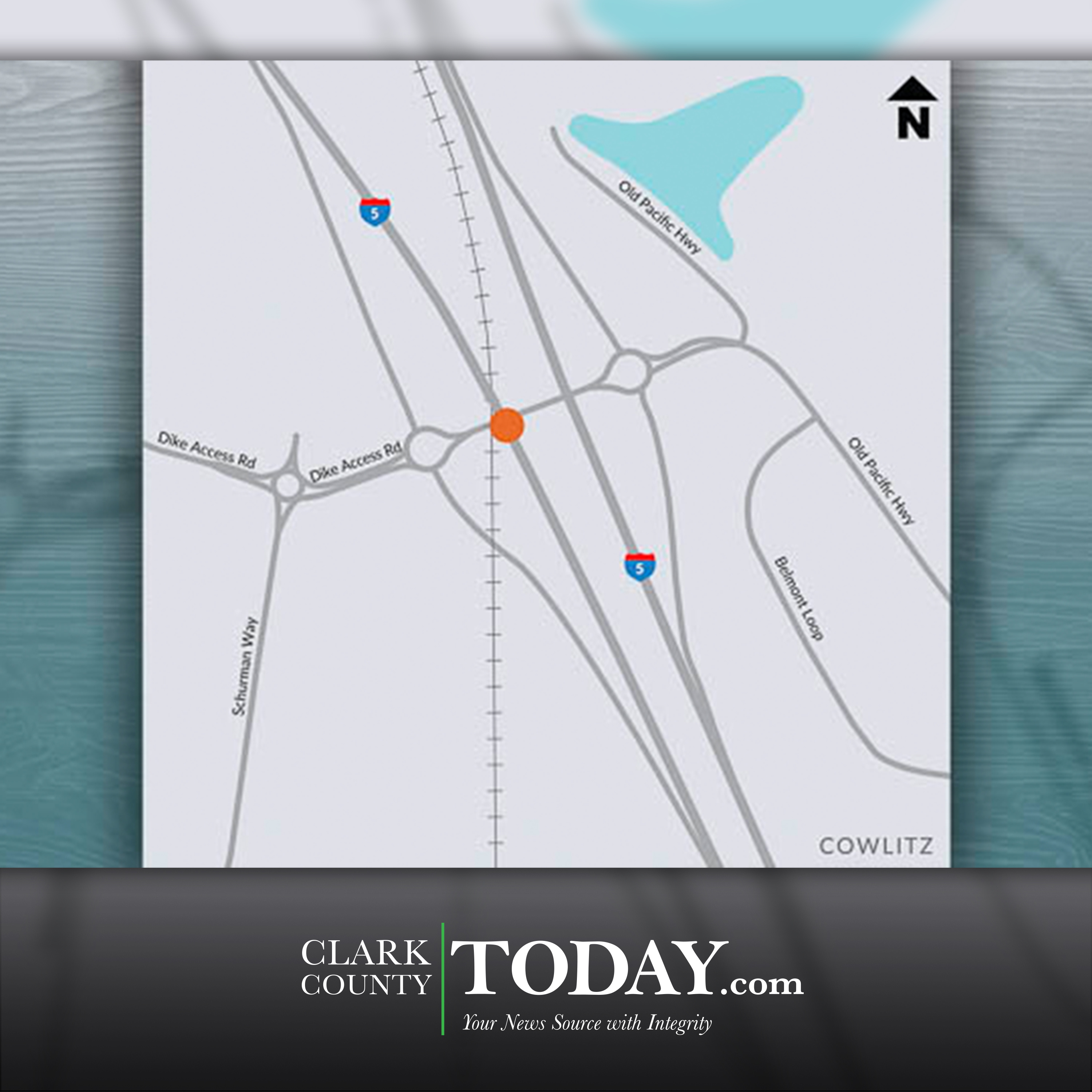 Emergency full closure of southbound I-5 at Dike Access Road just north of Woodland begins Monday night