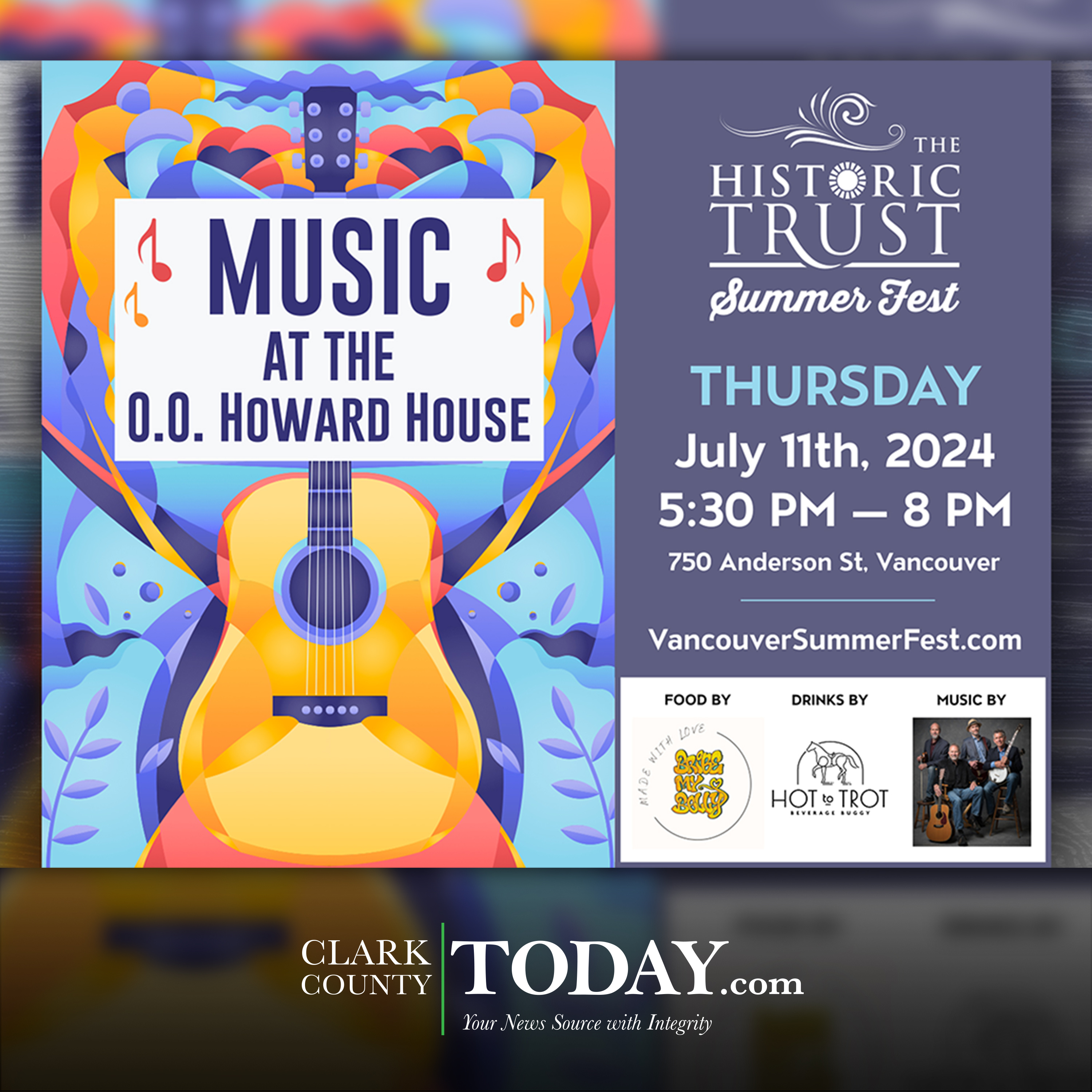 Enjoy great music and tacos under the shady trees of the O.O. Howard House