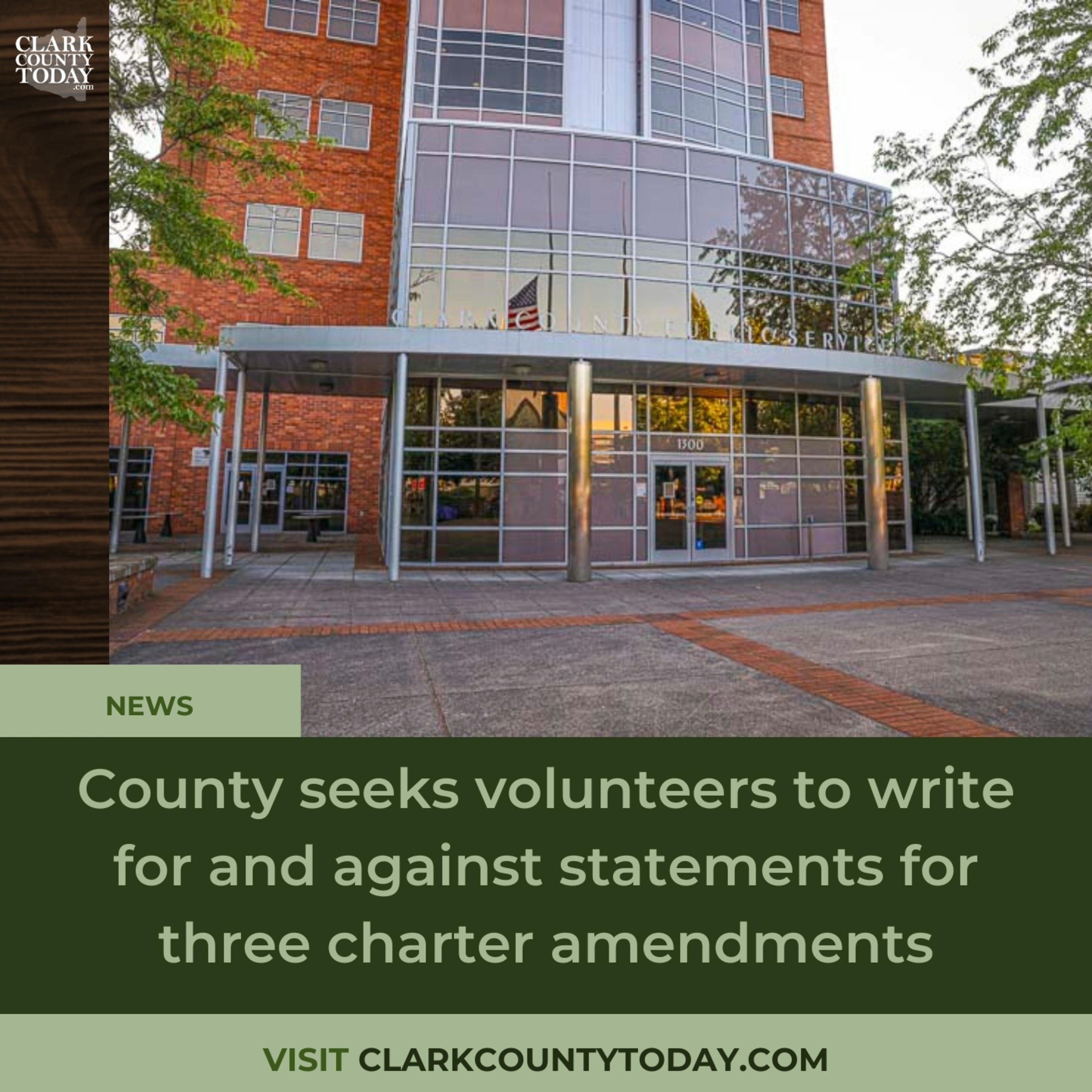 County seeks volunteers to write for and against statements for three charter amendments