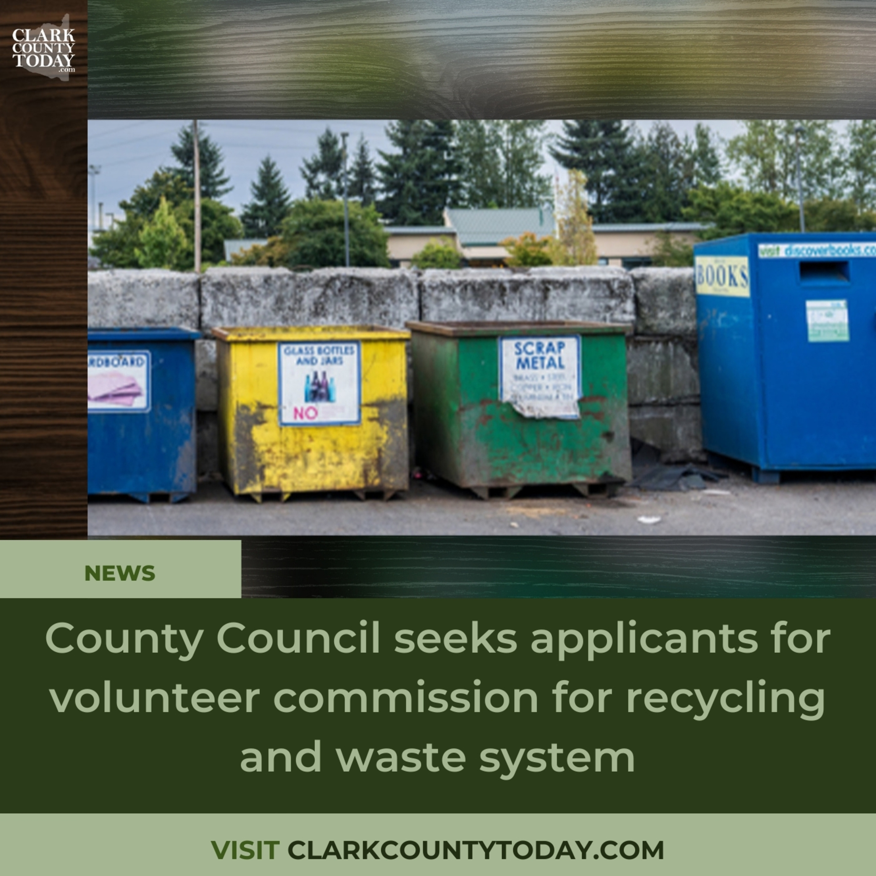 County Council seeks applicants for volunteer commission for recycling and waste system