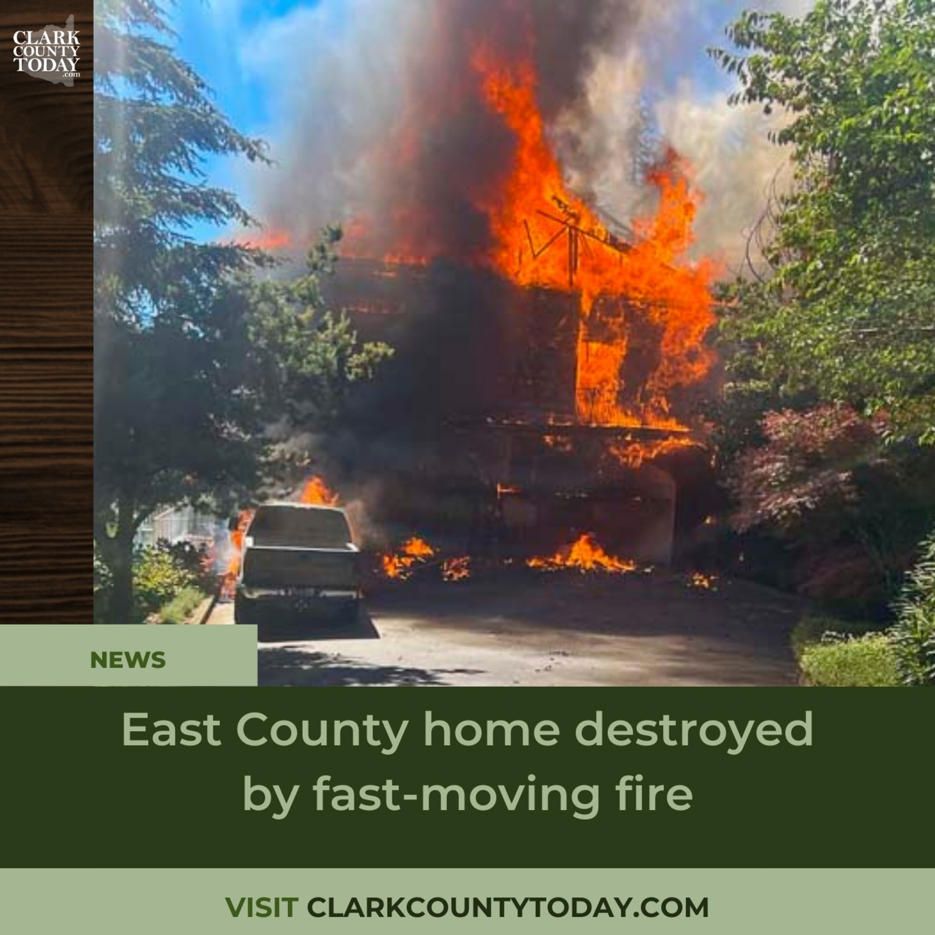 East County home destroyed by fast-moving fire