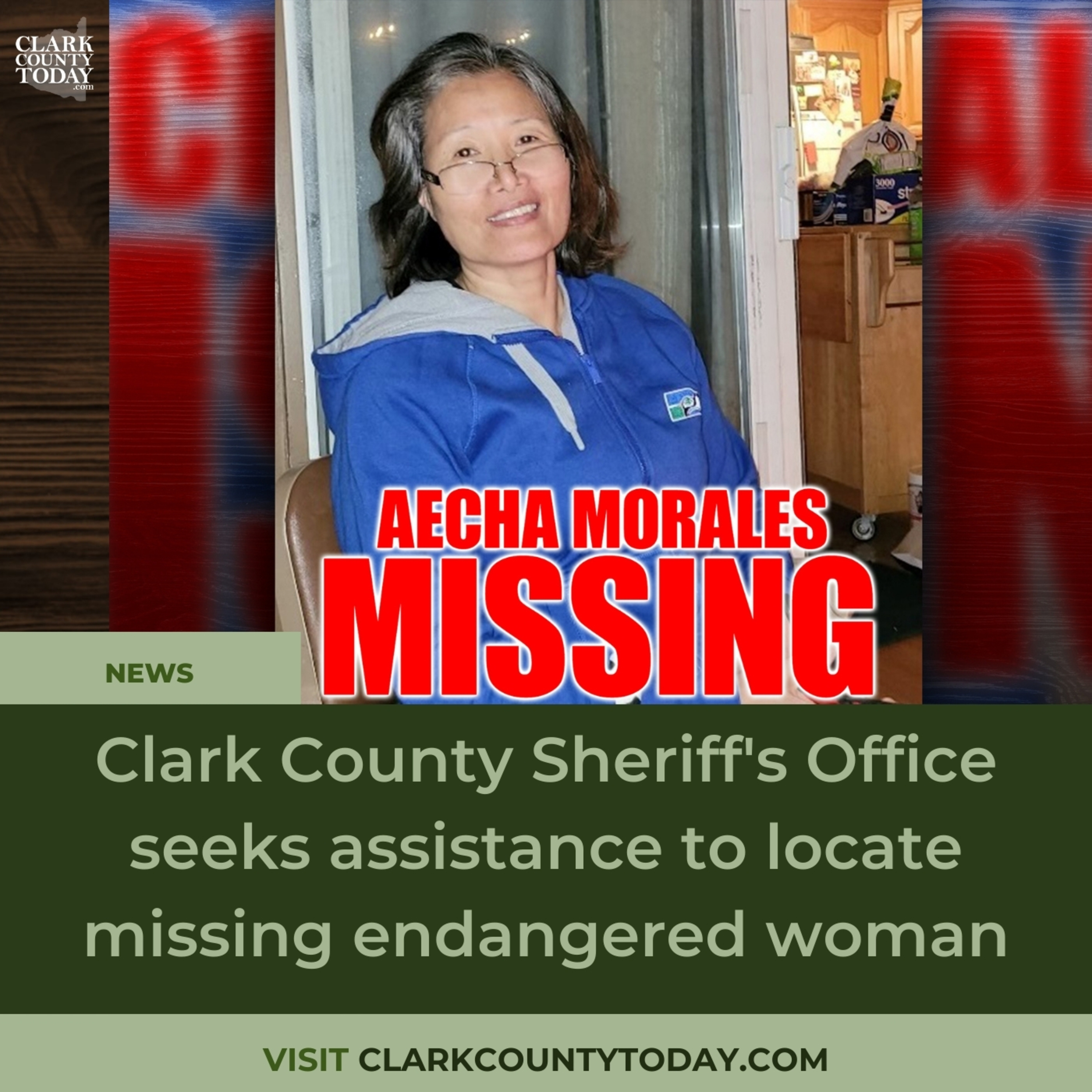 Clark County Sheriff's Office seeks assistance to locate missing endangered woman