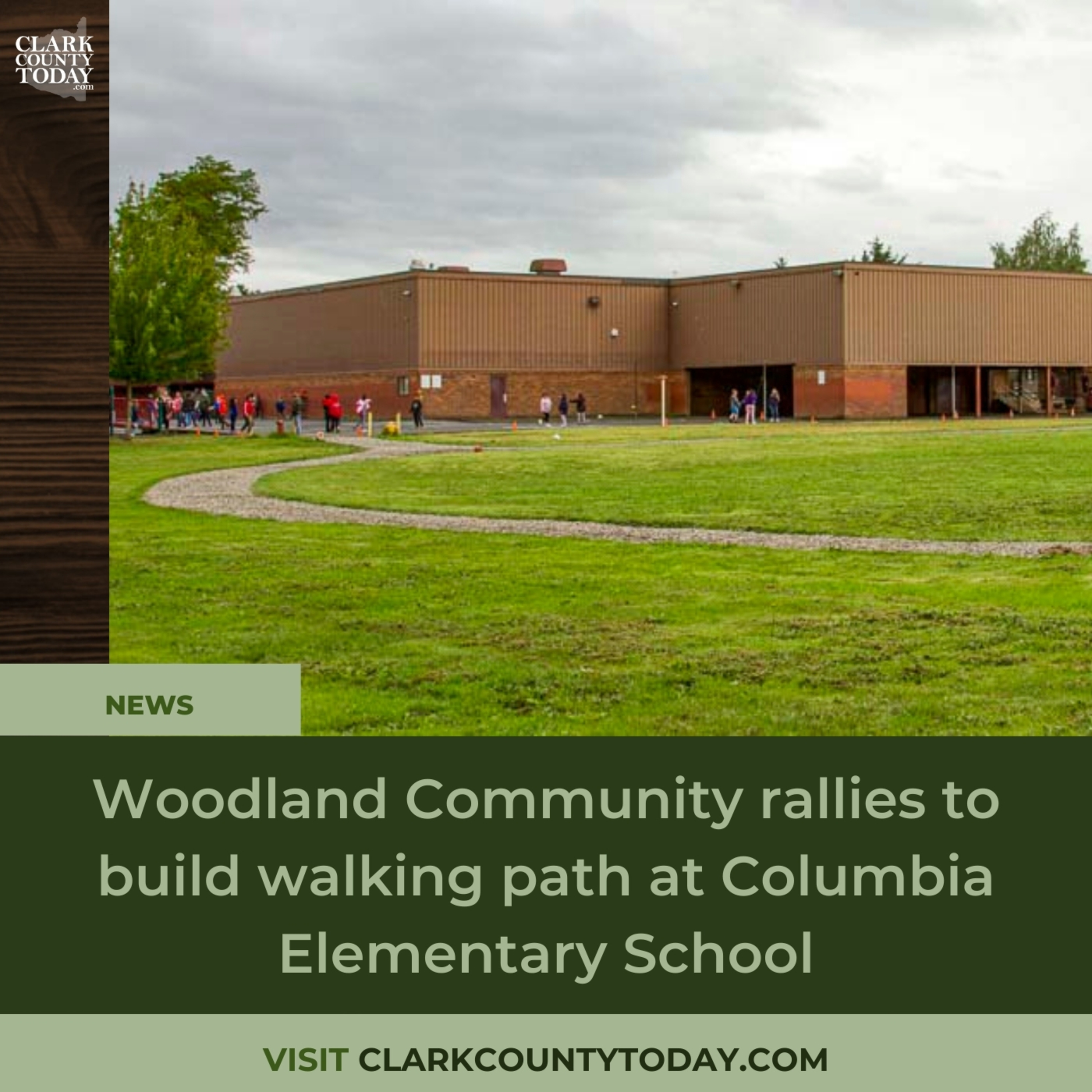 Woodland Community rallies to build walking path at Columbia Elementary School