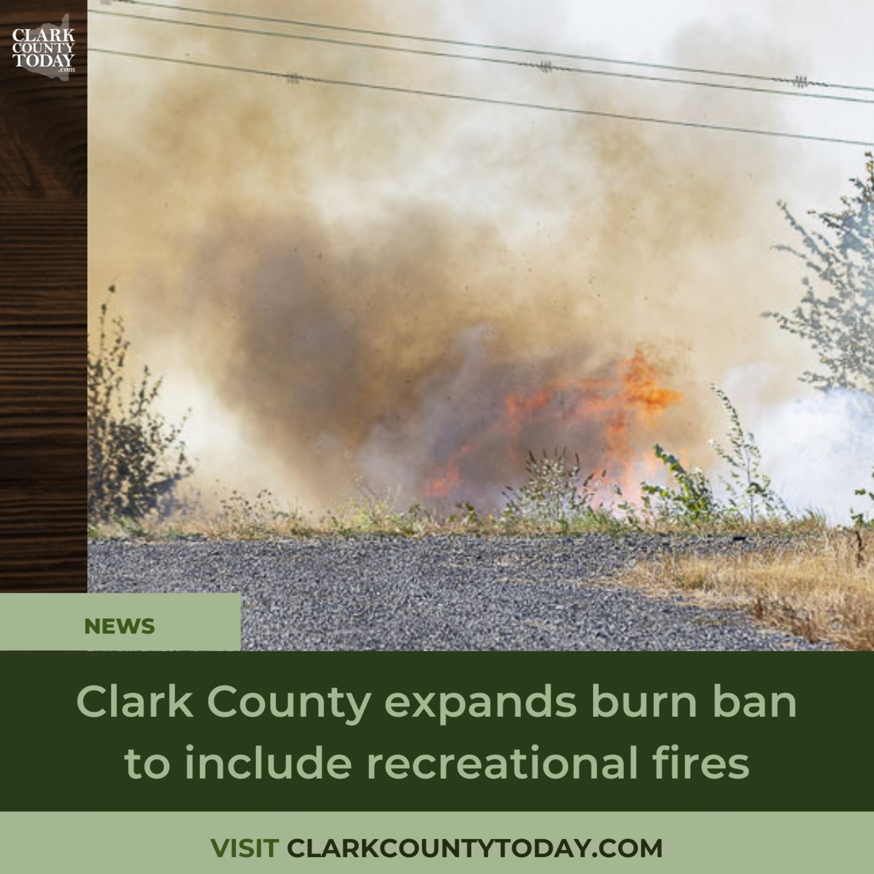 Clark County expands burn ban to include recreational fires