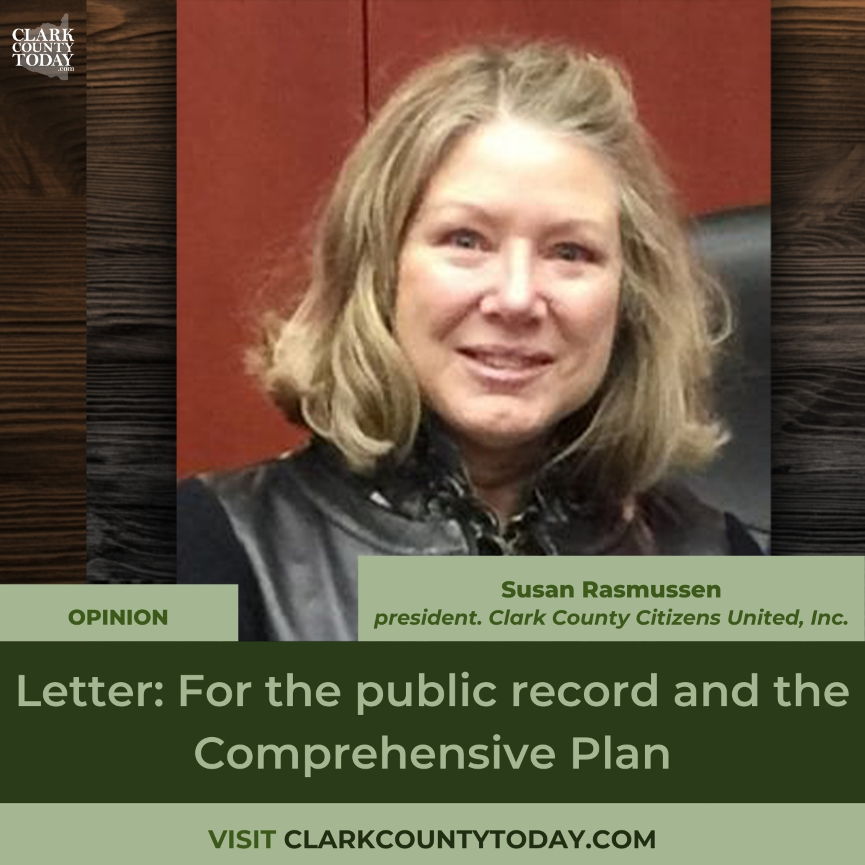Letter: For the public record and the Comprehensive Plan