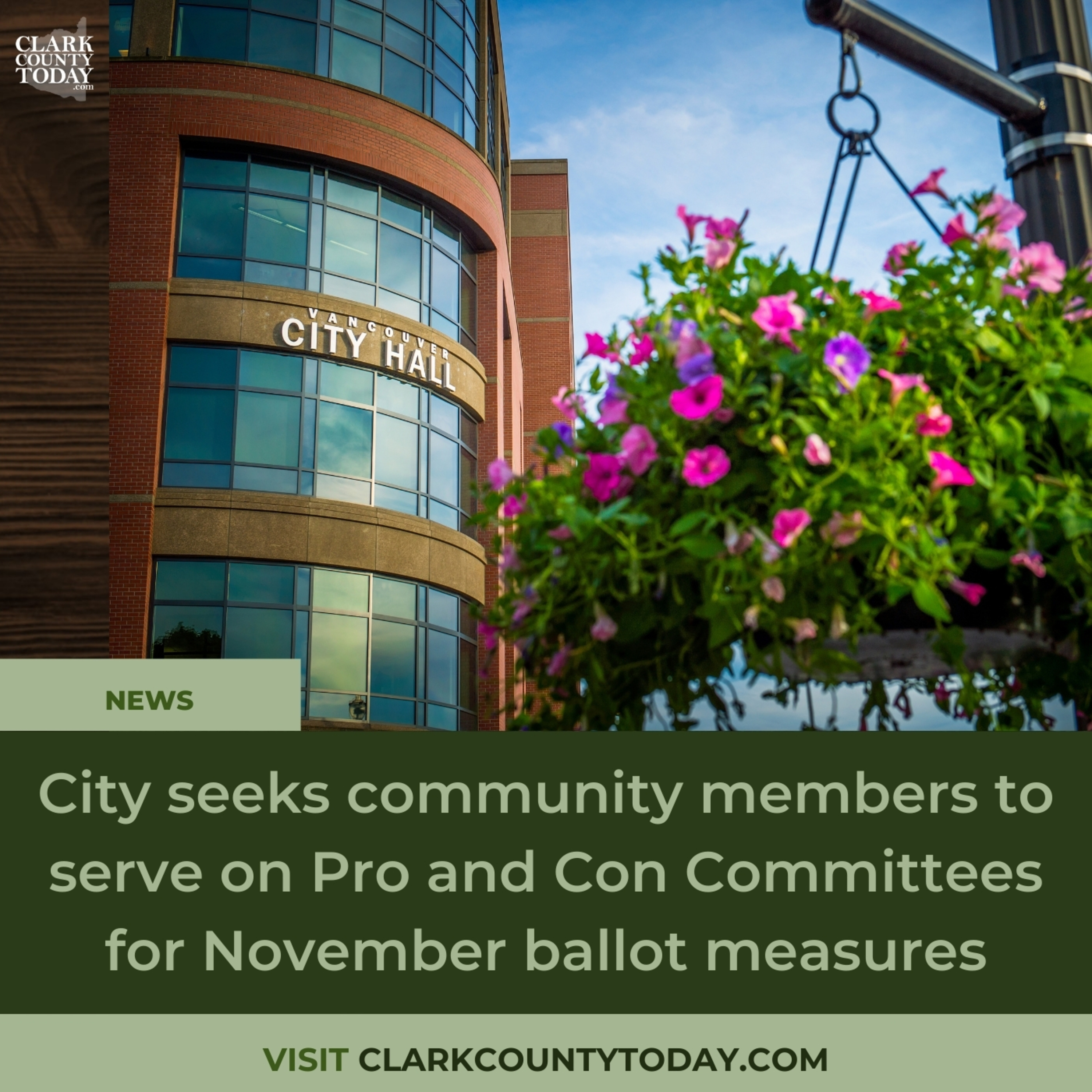 City seeks community members to serve on Pro and Con Committees for November ballot measures