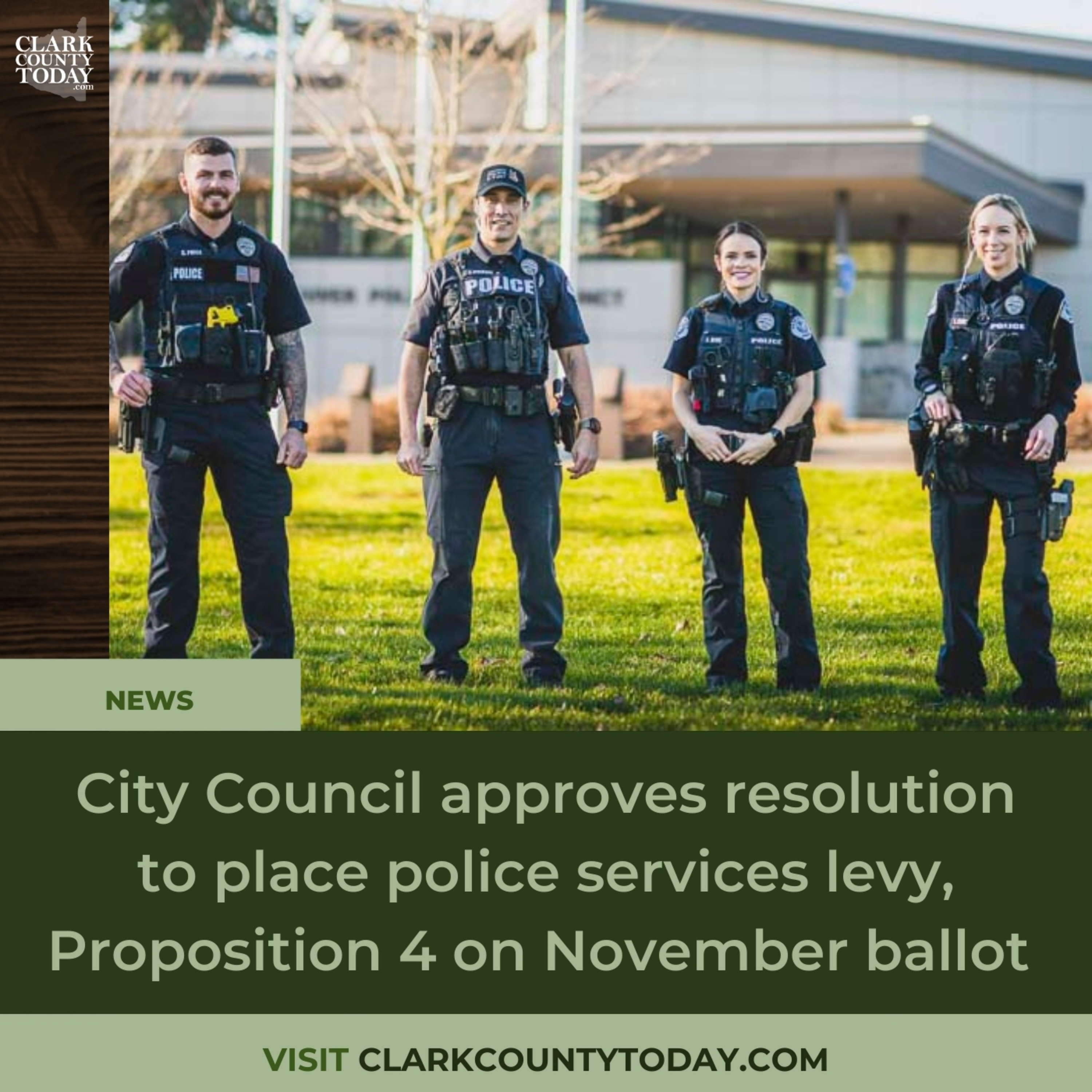 City Council approves resolution to place police services levy, Proposition 4 on November ballot