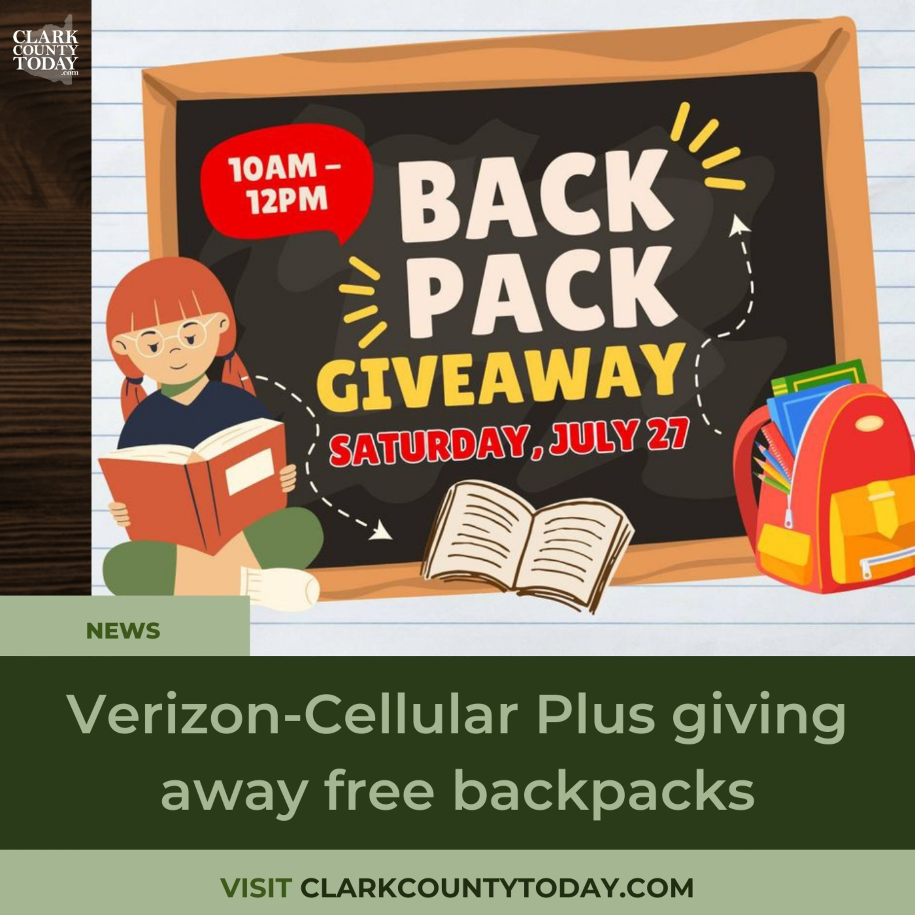 Verizon-Cellular Plus giving away free backpacks