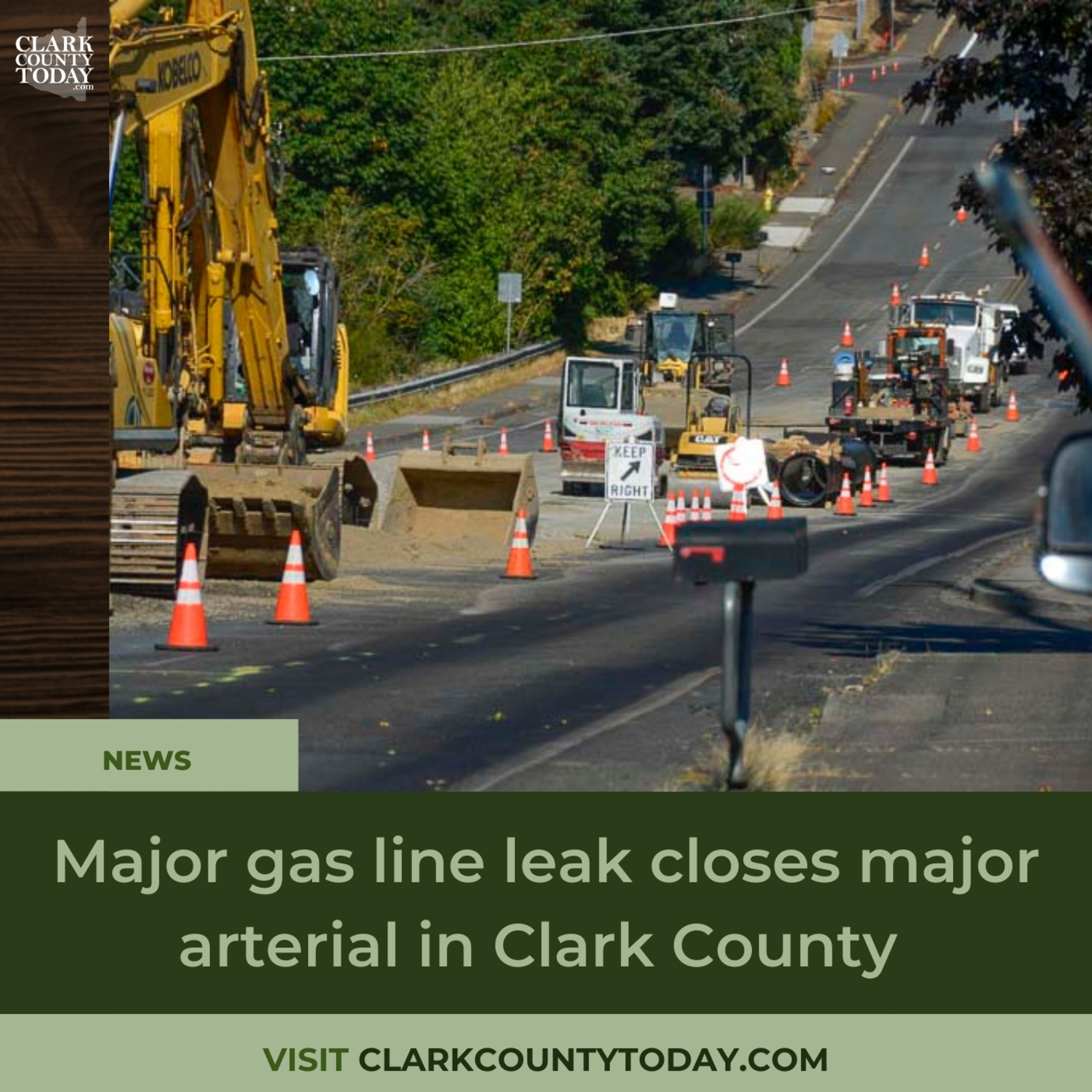 Major gas line leak closes major arterial in Clark County