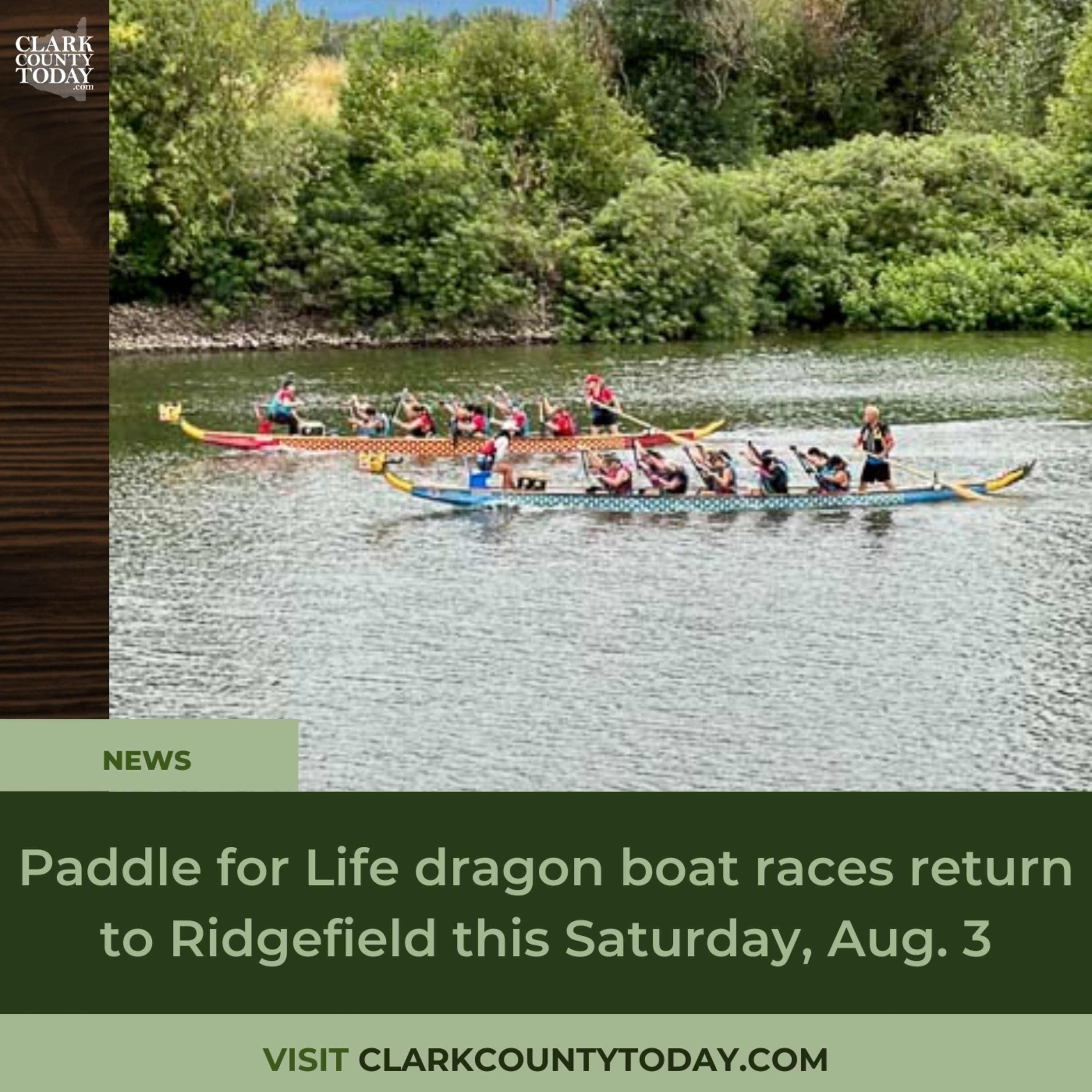 Paddle for Life dragon boat races return to Ridgefield this Saturday, Aug. 3