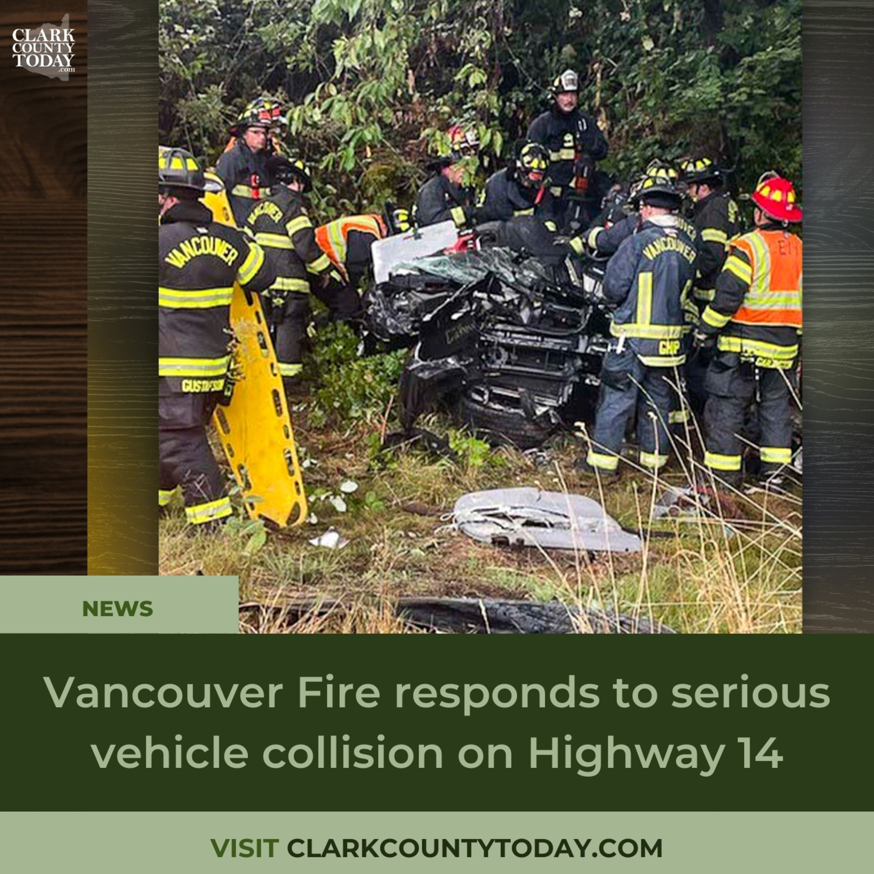 Vancouver Fire responds to serious vehicle collision on Highway 14